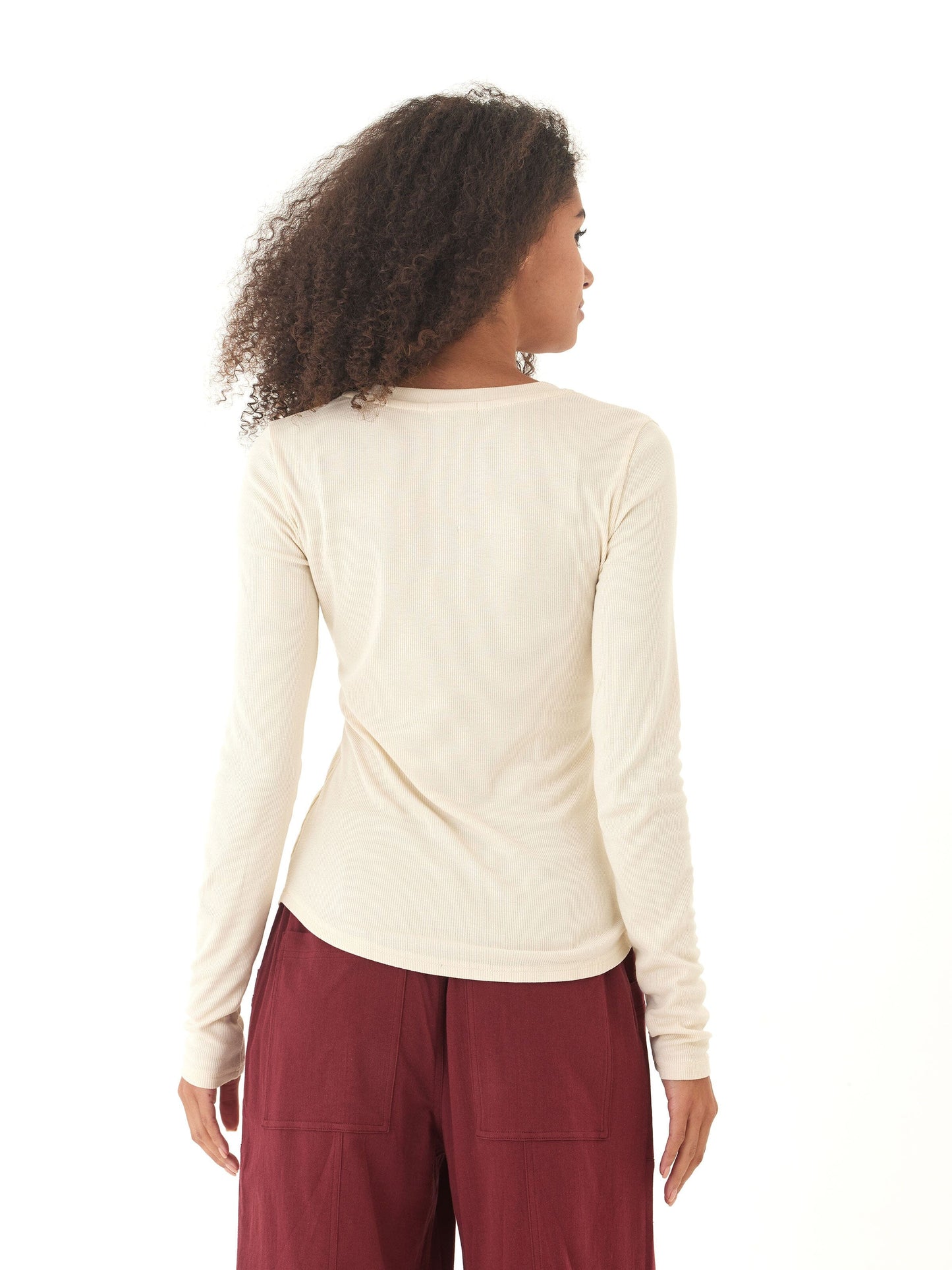Akia Feather Rib Long Sleeve Henley