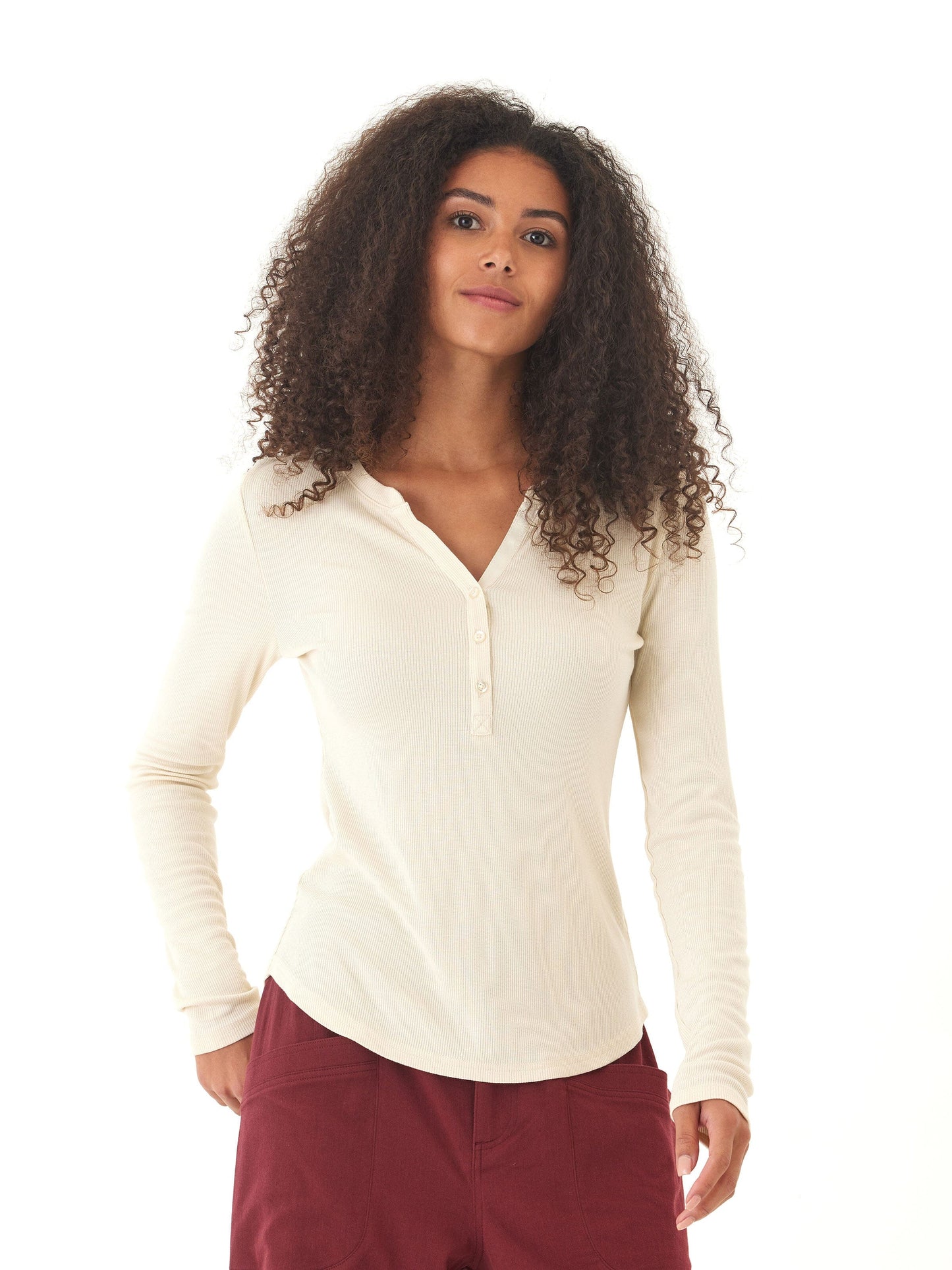 Akia Feather Rib Long Sleeve Henley