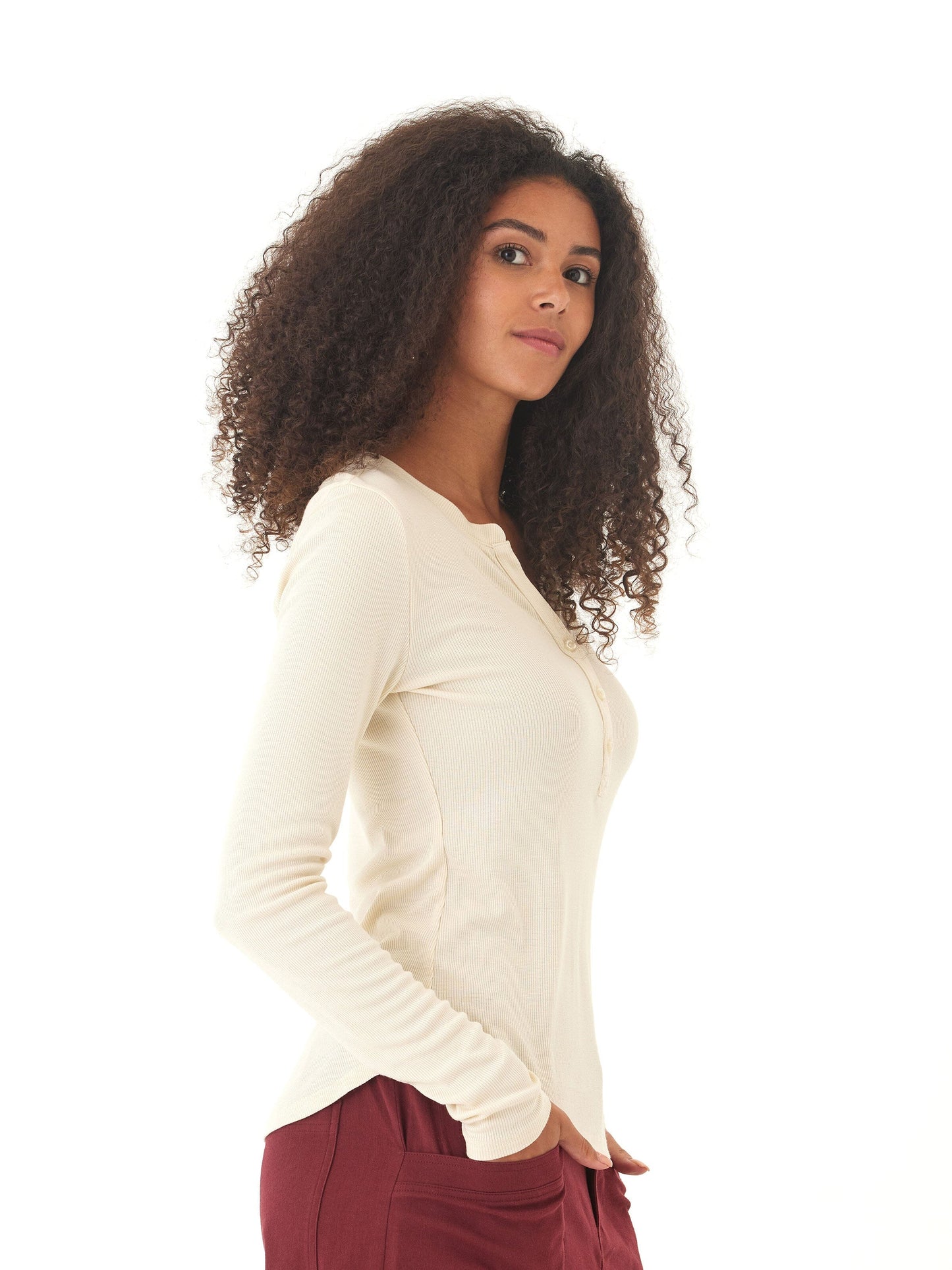 Akia Feather Rib Long Sleeve Henley