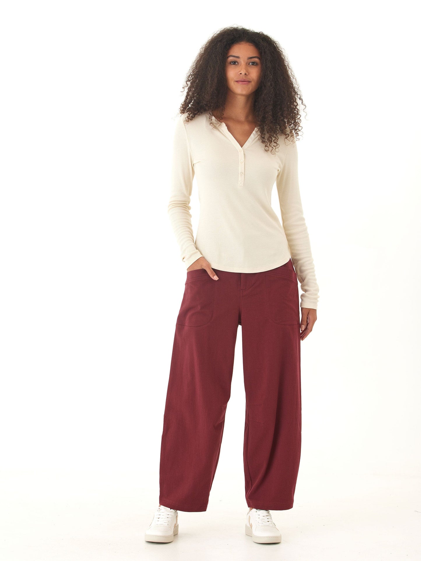 Akia Feather Rib Long Sleeve Henley