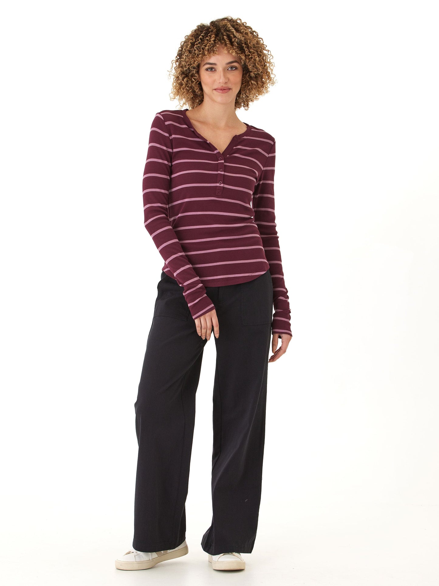 Akia Feather Rib Long Sleeve Henley
