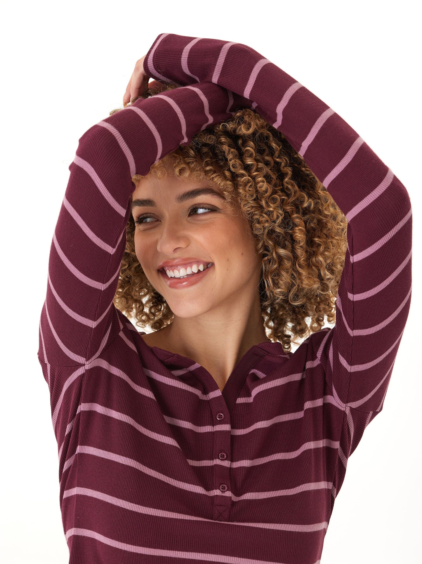 Akia Feather Rib Long Sleeve Henley