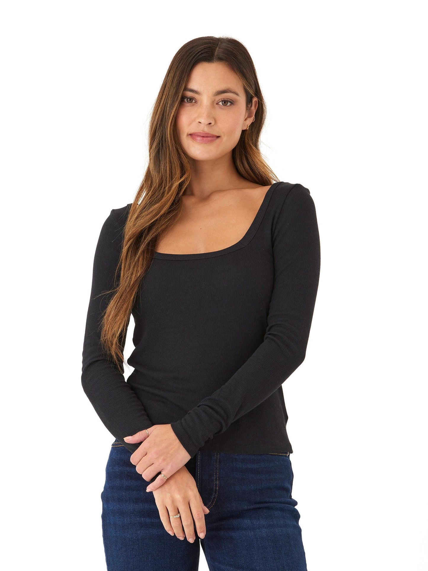 Yvette Feather Rib Square Top