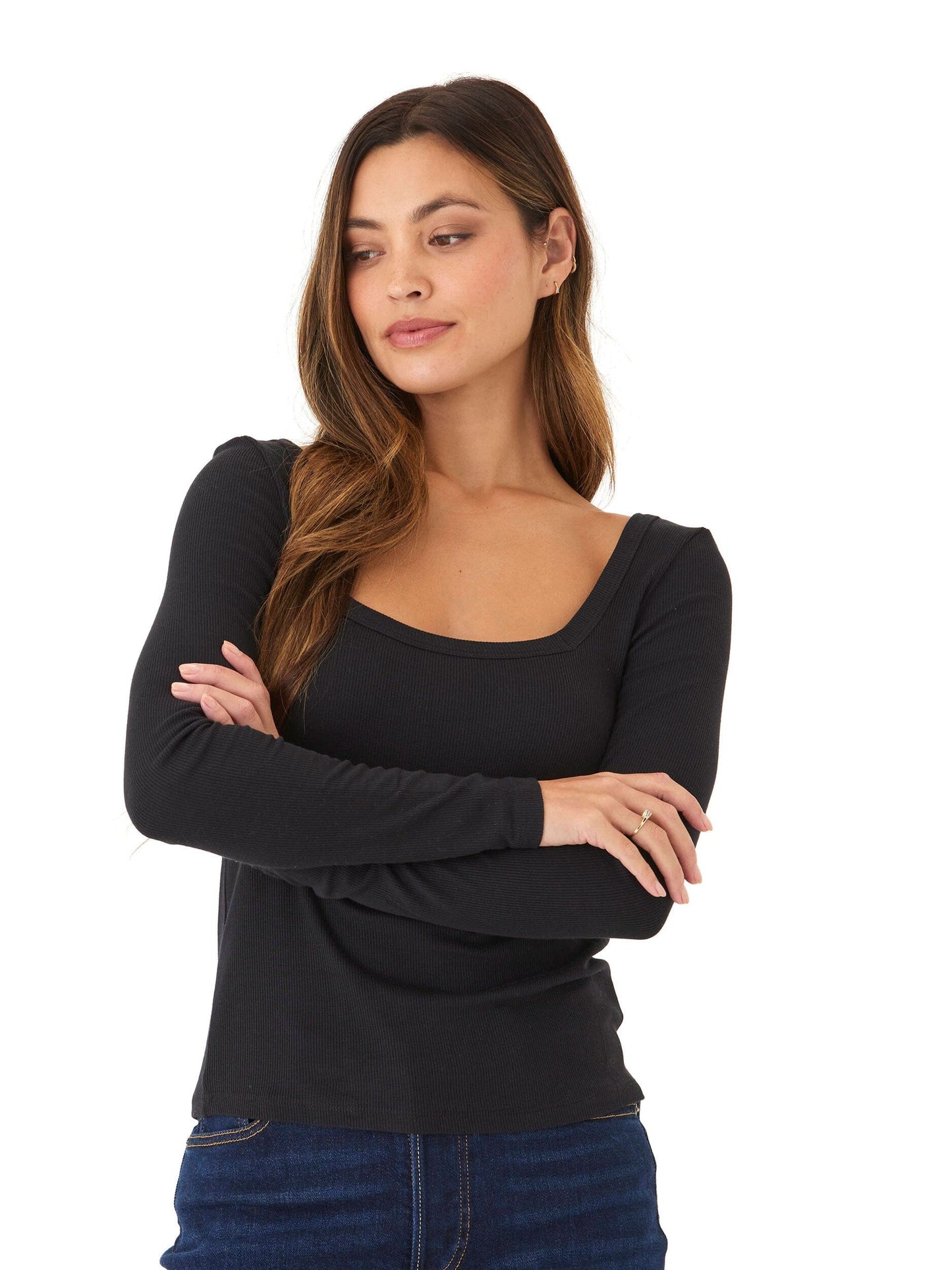 Yvette Feather Rib Square Top