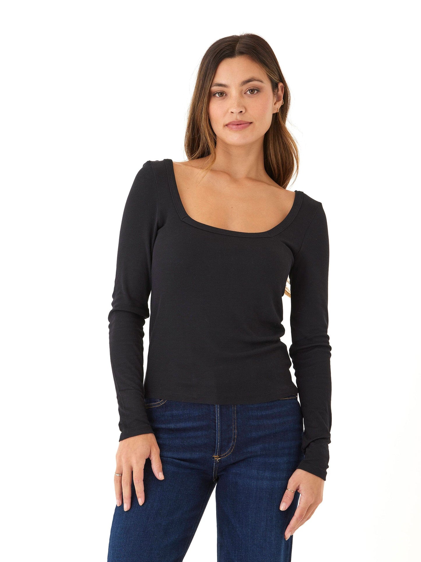 Yvette Feather Rib Square Top