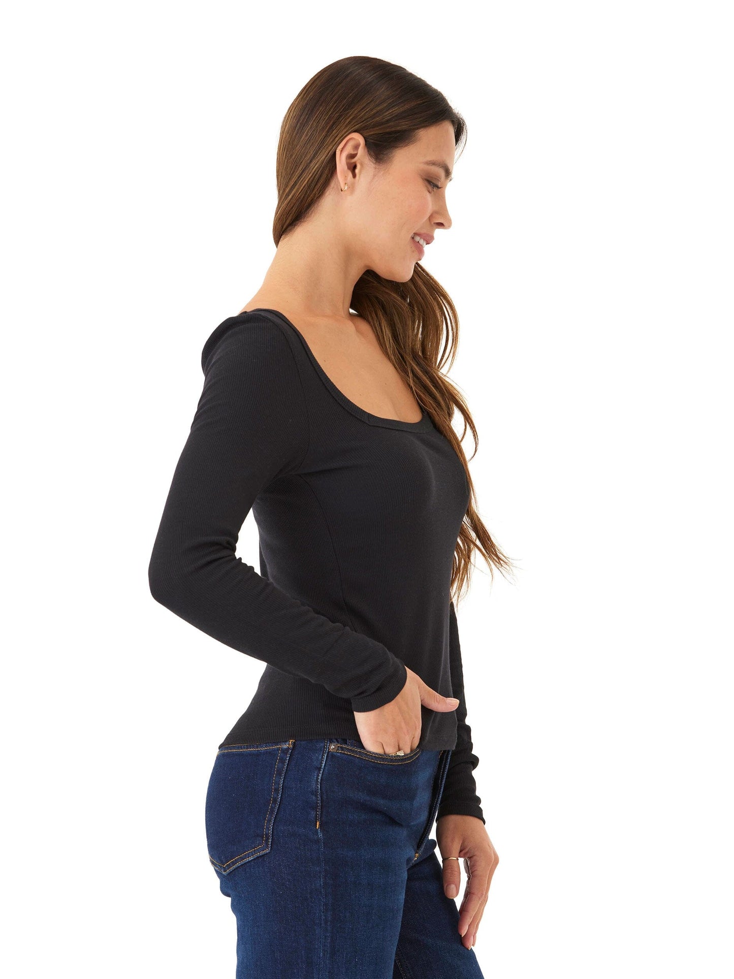 Yvette Feather Rib Square Top