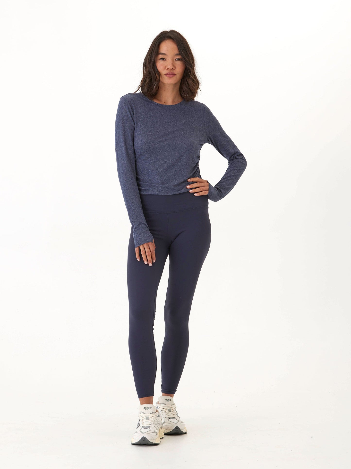 Amabella Heather Luxe Jersey Ruched Long Sleeve