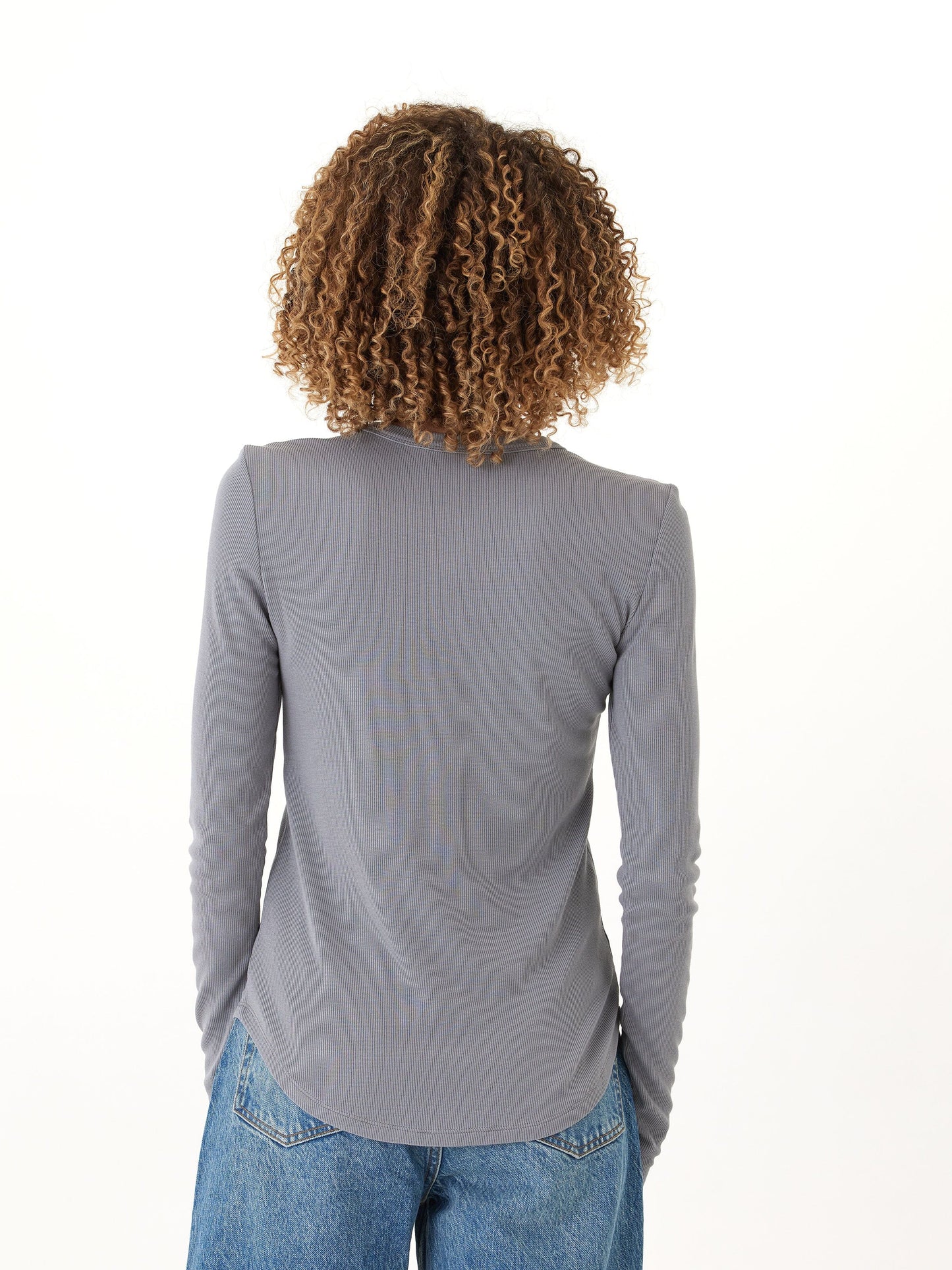 Torri Feather Rib Long Sleeve Crew Tee
