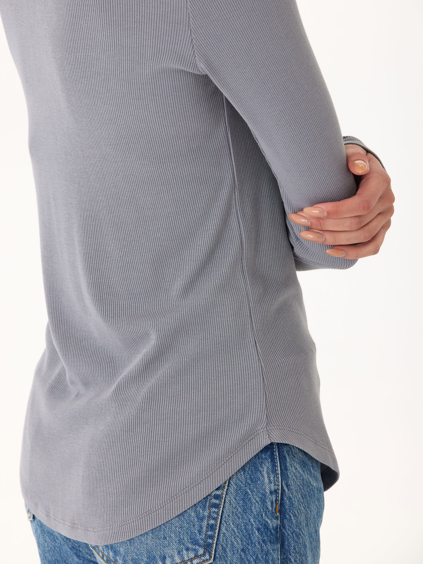 Torri Feather Rib Long Sleeve Crew Tee