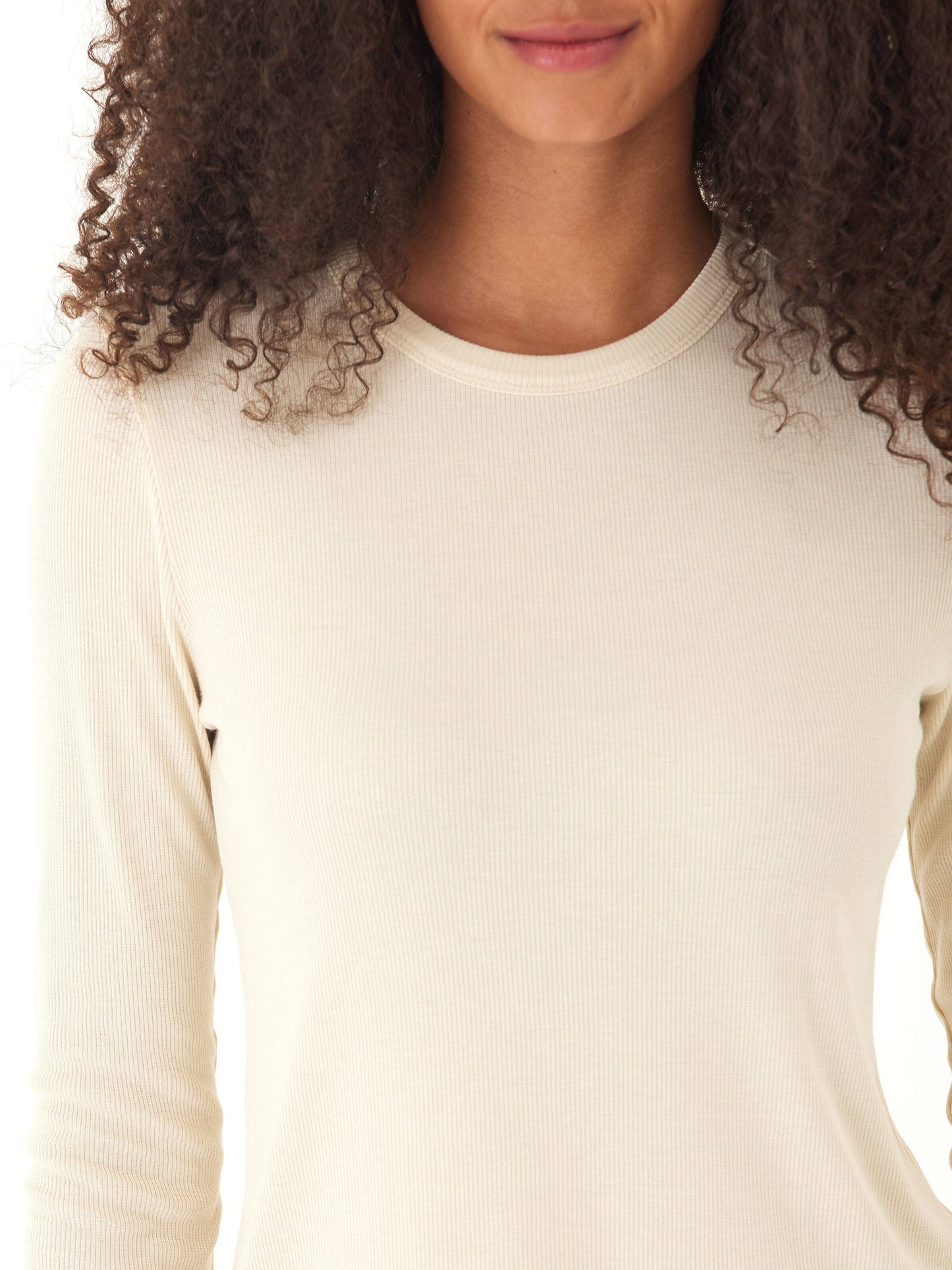 Torri Feather Rib Long Sleeve Crew Tee