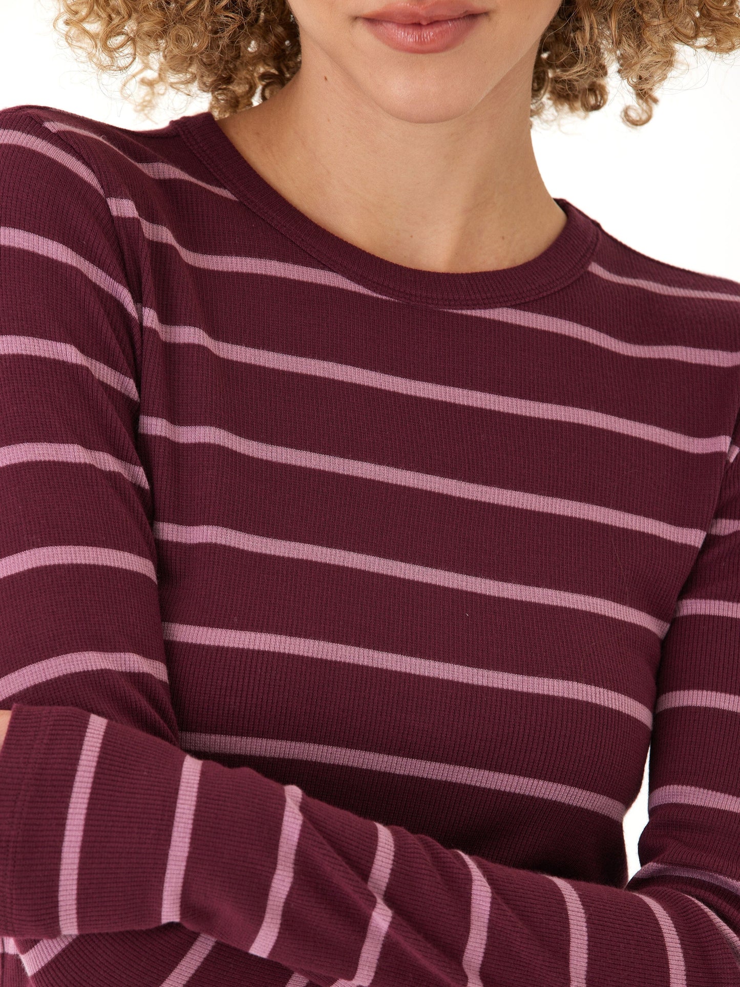 Torri Feather Rib Long Sleeve Crew Tee