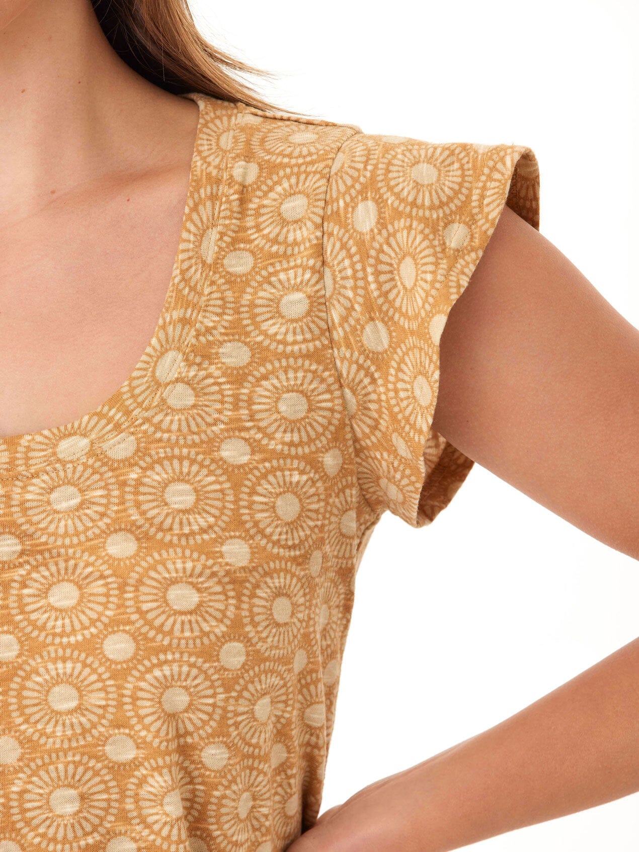 Blanche Medallion Print Linen Jersey Tee