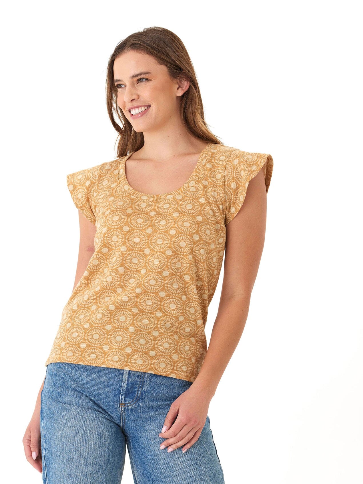 Blanche Medallion Print Linen Jersey Tee