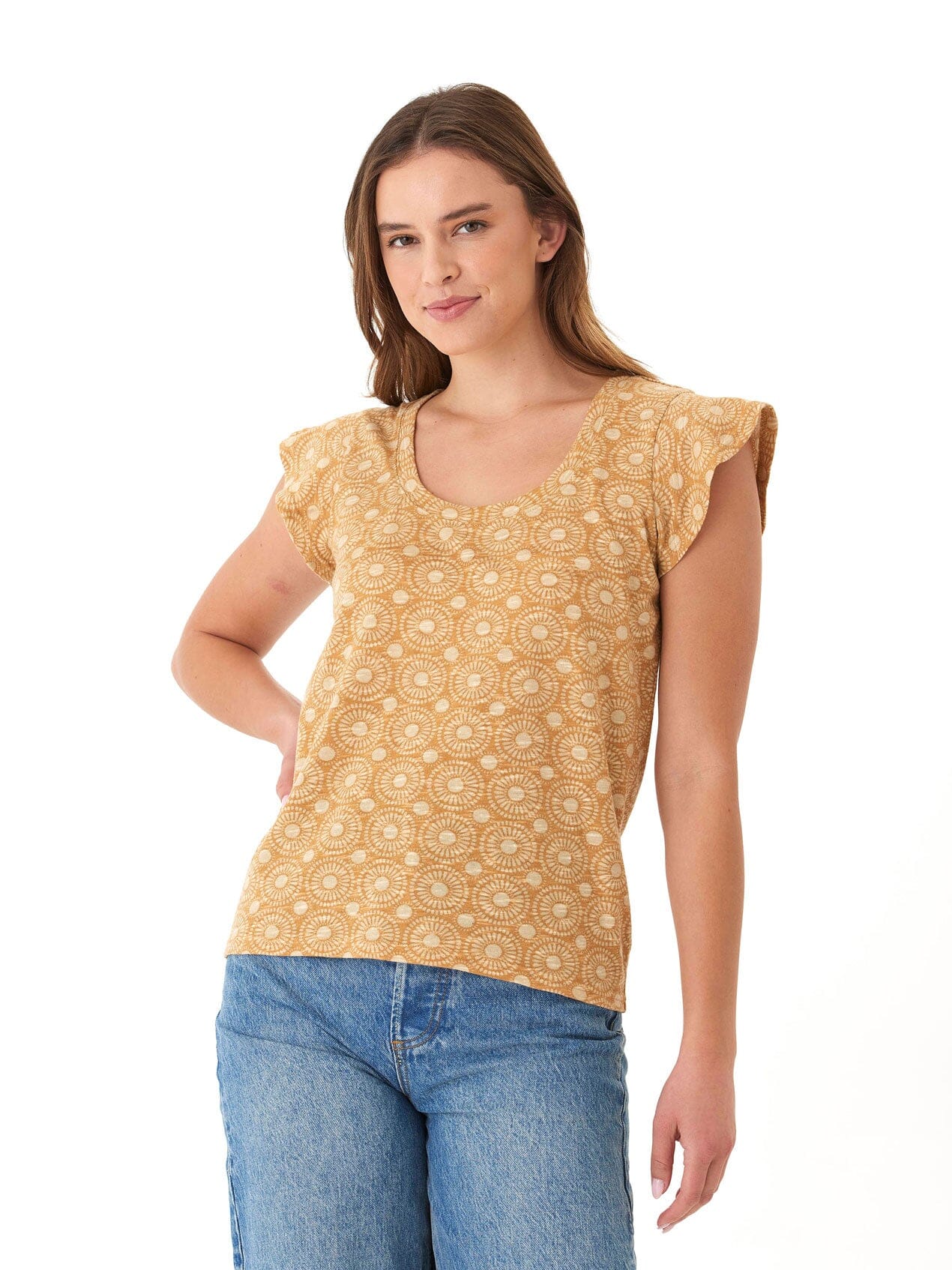 Blanche Medallion Print Linen Jersey Tee