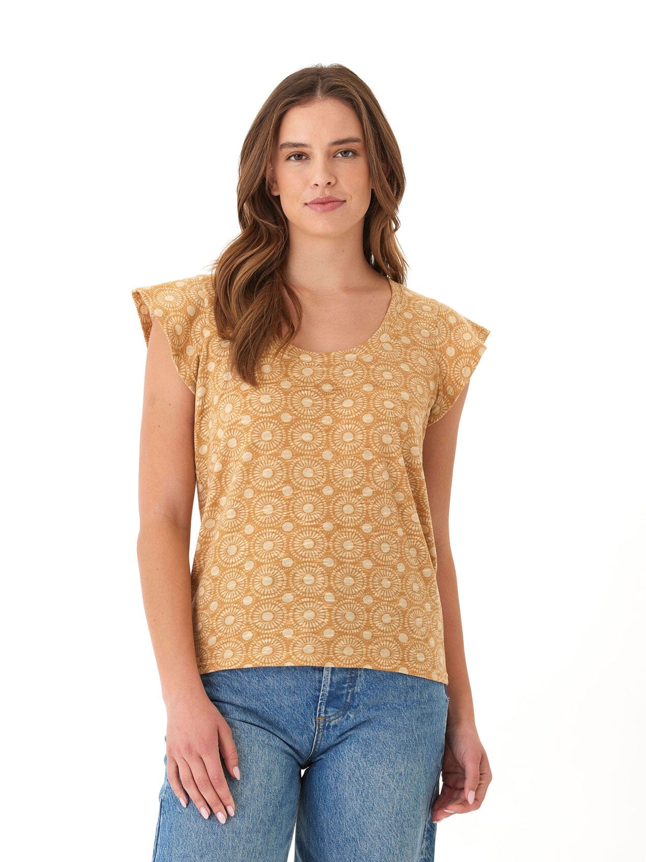 Blanche Medallion Print Linen Jersey Tee