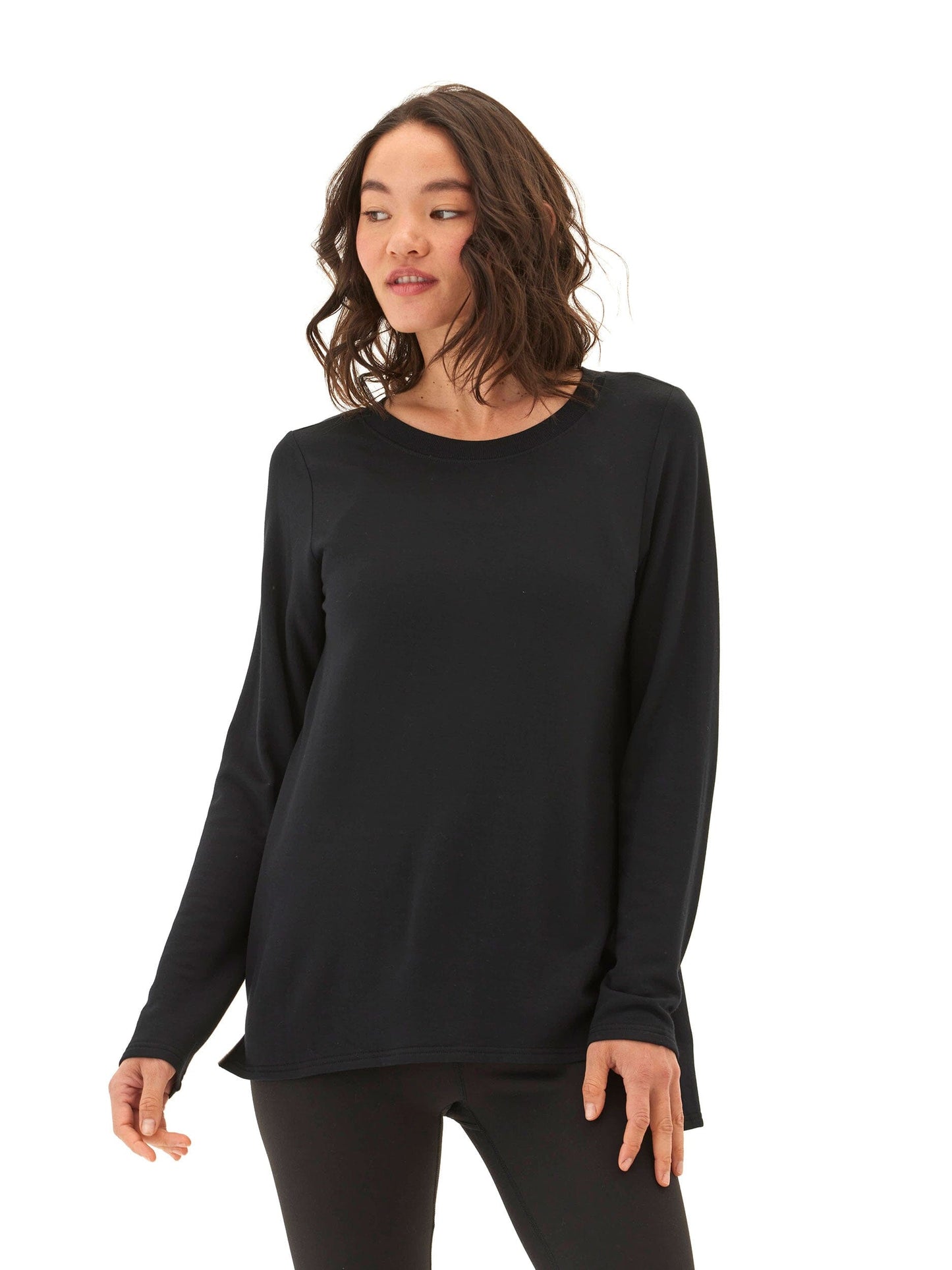 Teagan Feather Fleece Step-Hem Tunic