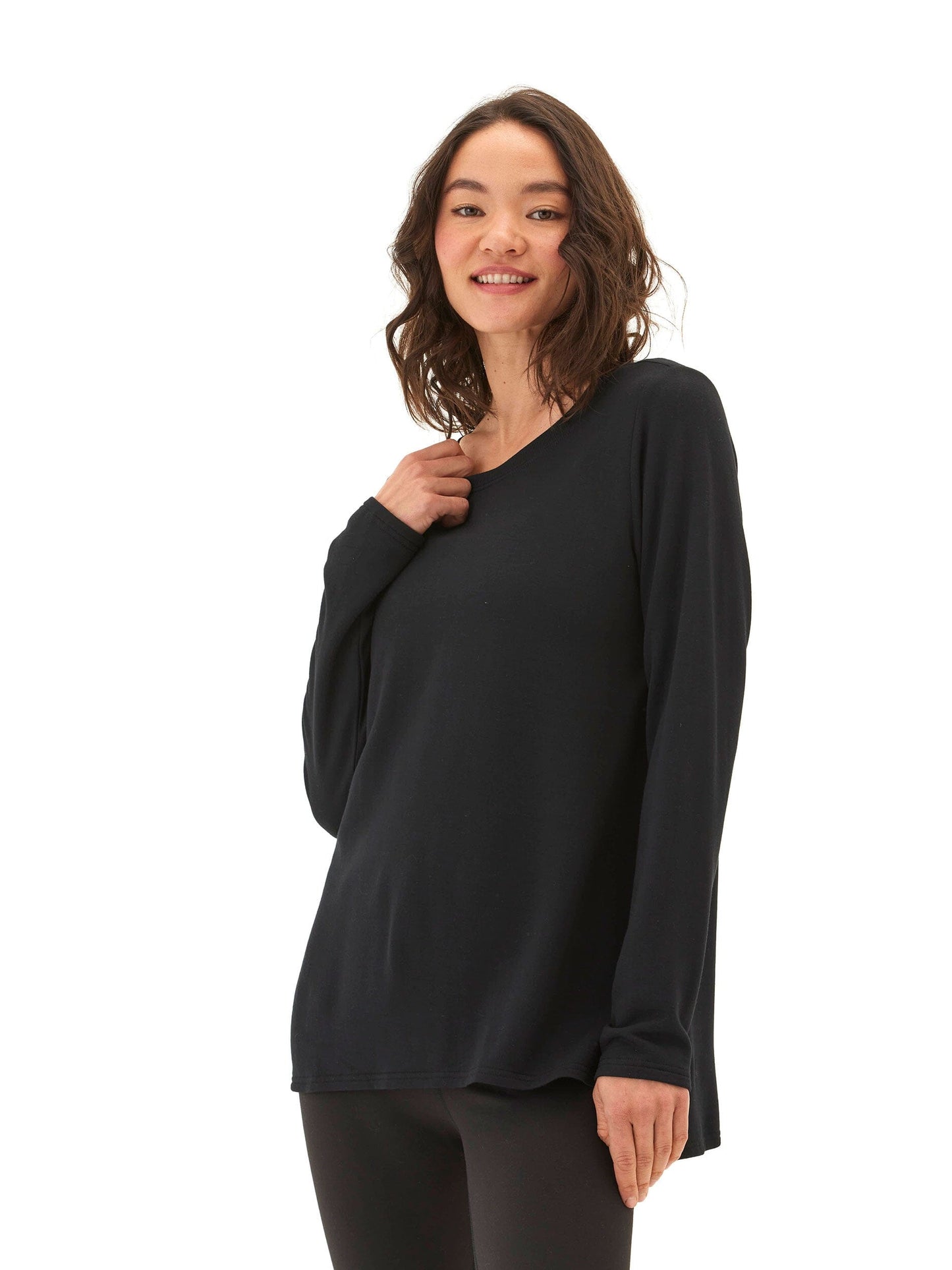 Teagan Feather Fleece Step-Hem Tunic