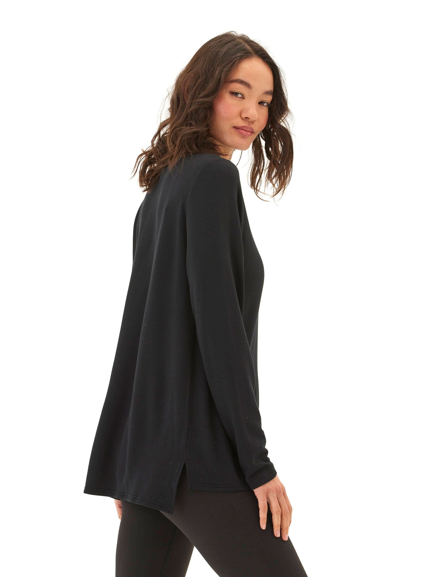Teagan Feather Fleece Step-Hem Tunic