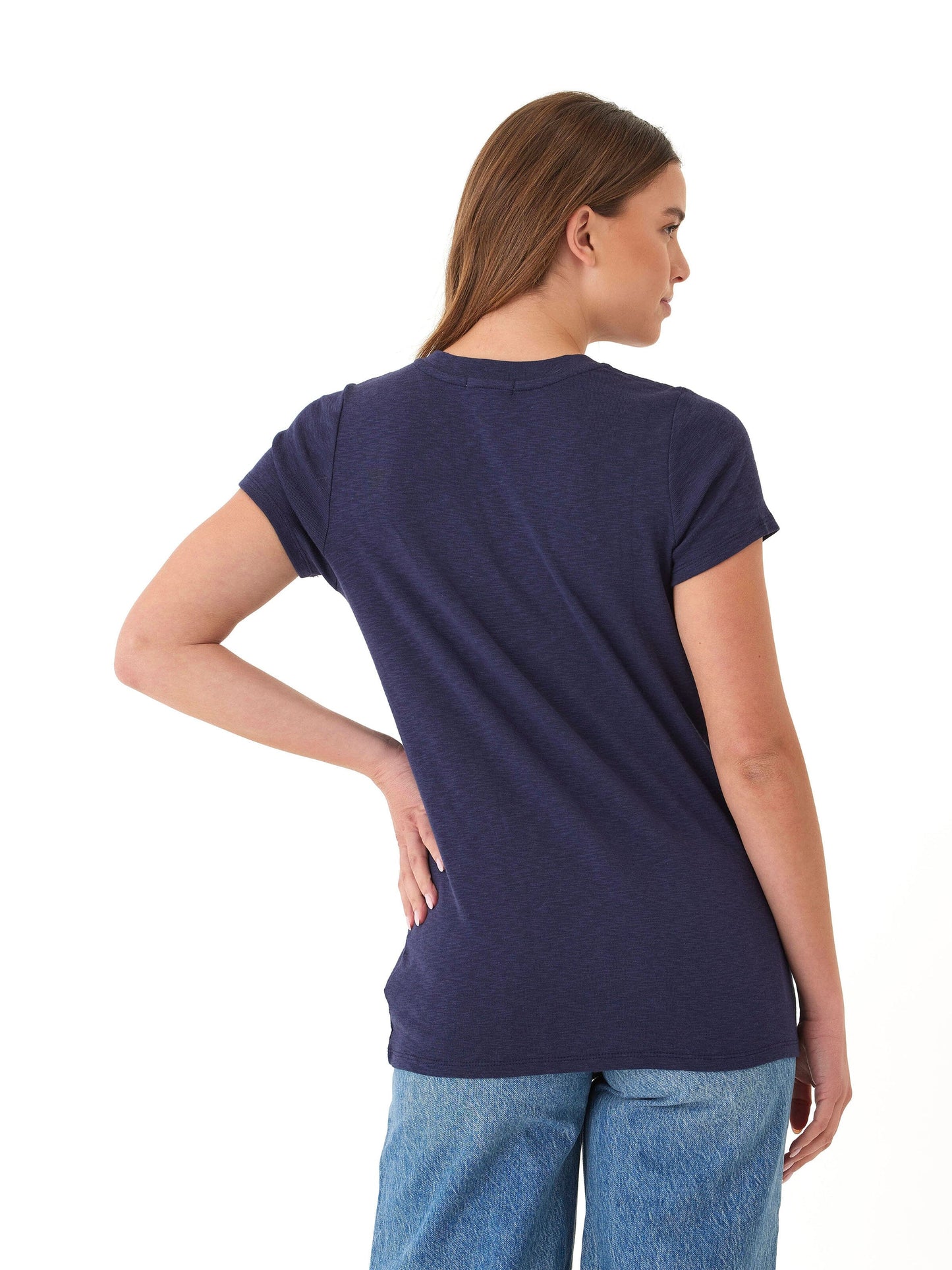 Agatha Textured Slub Jersey Slit Tee