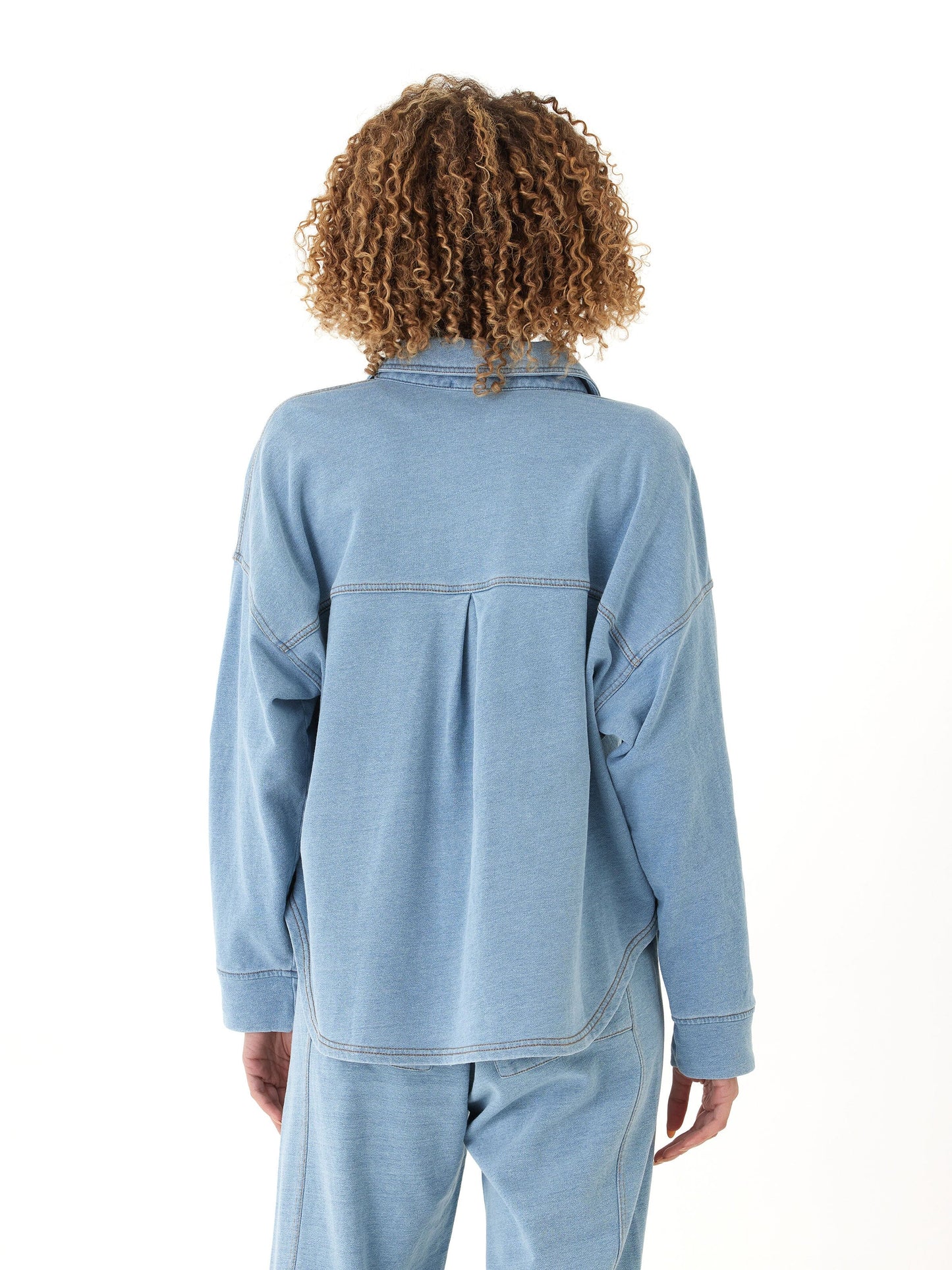 Blaire Denim Terry Button-Down