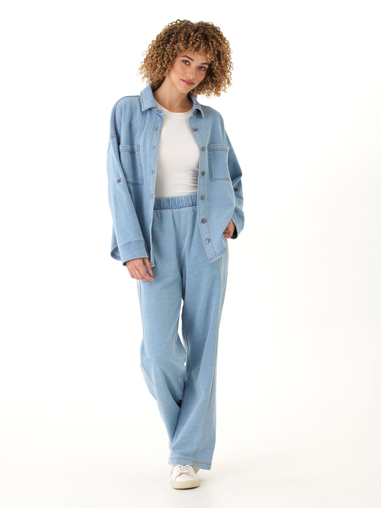 Blaire Denim Terry Button-Down