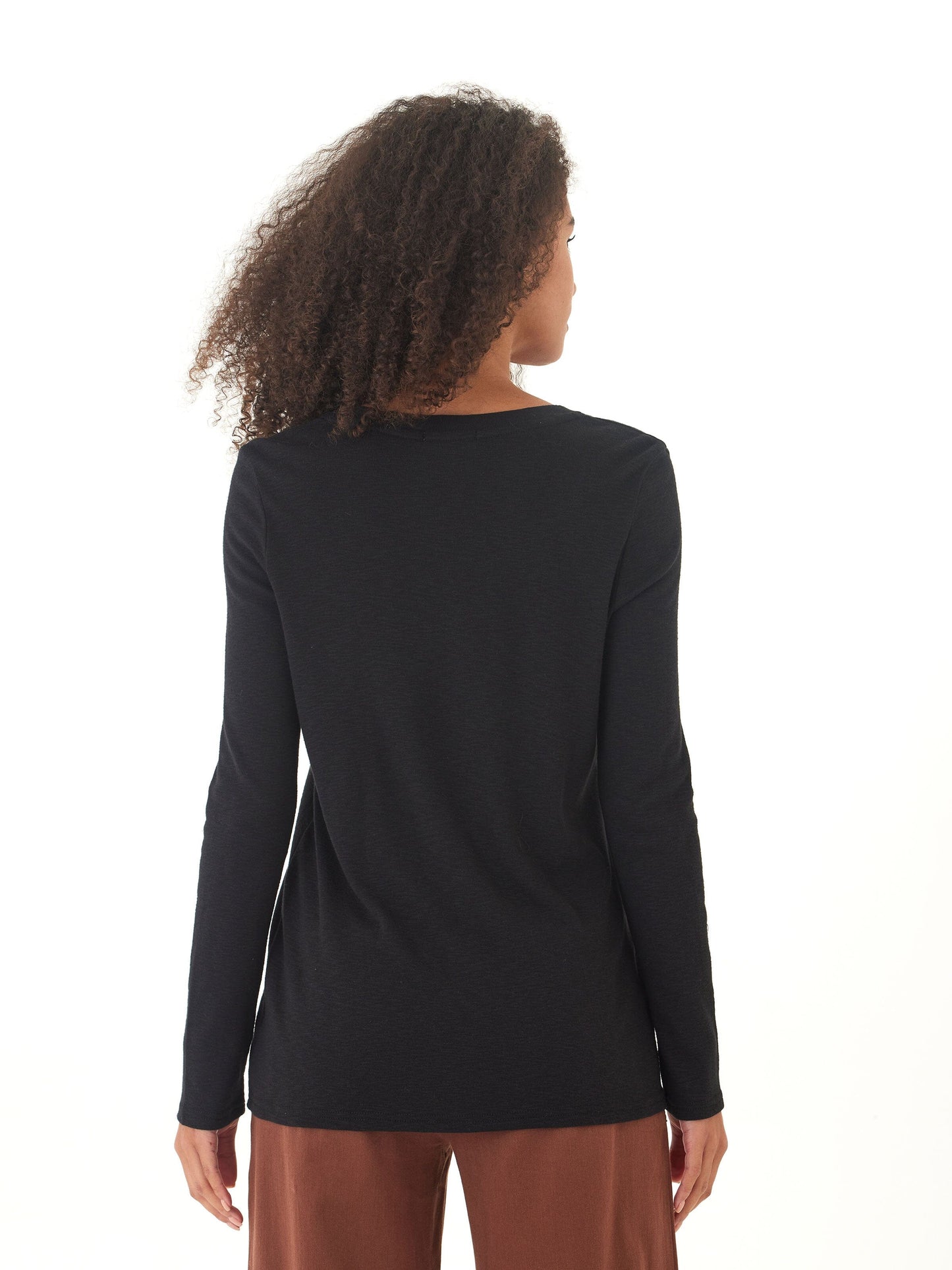 Agatha Textured Slub Jersey Slit Long Sleeve