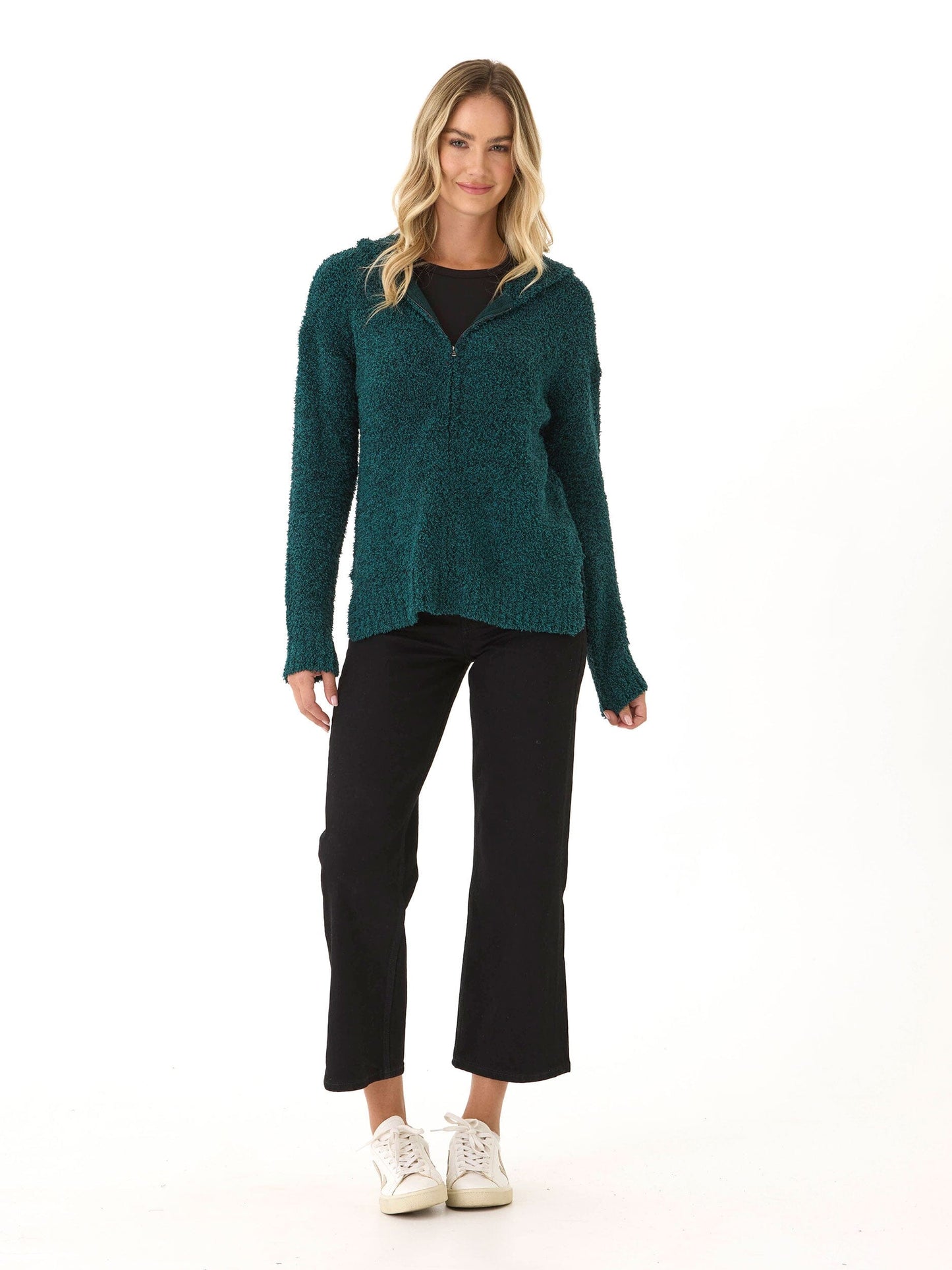 Anita Cozy Boucle Full Zip Sweater Hoodie