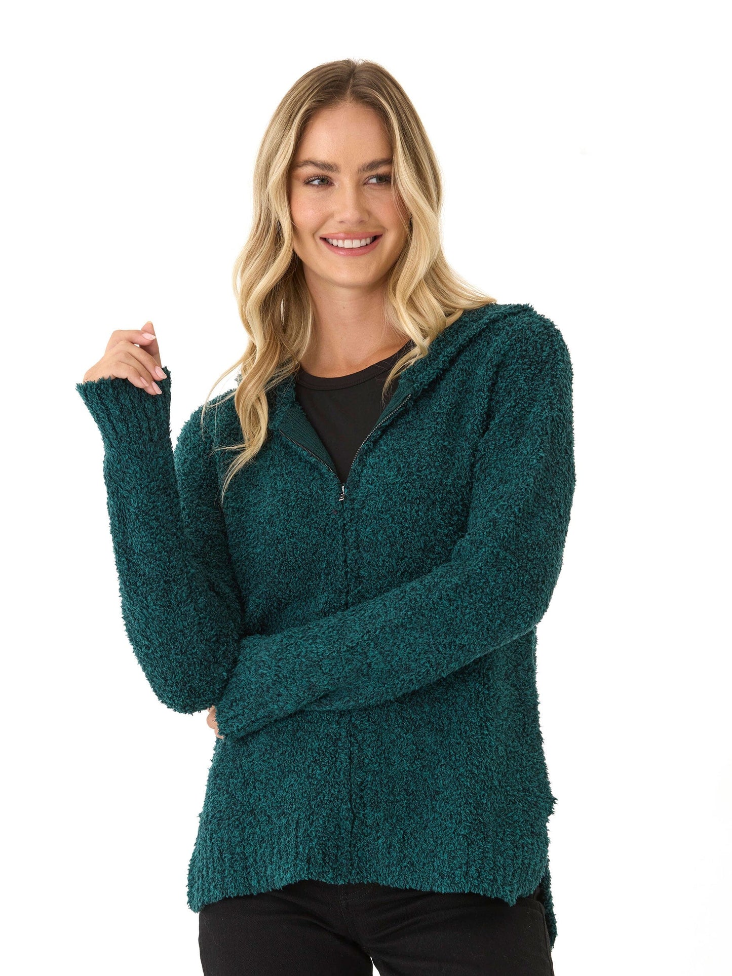 Anita Cozy Boucle Full Zip Sweater Hoodie