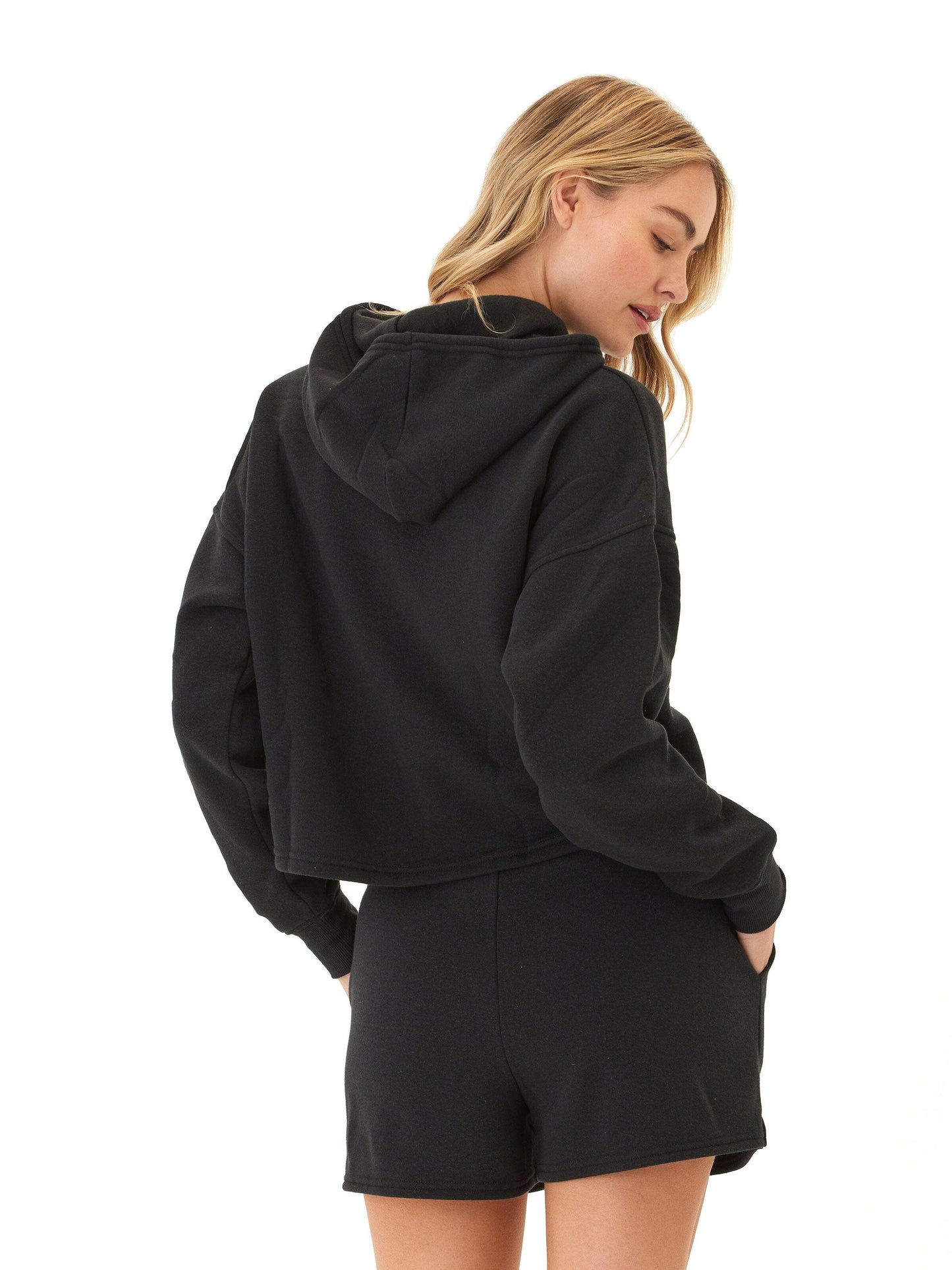 Venetia Triblend Fleece Crop Zip Hoodie