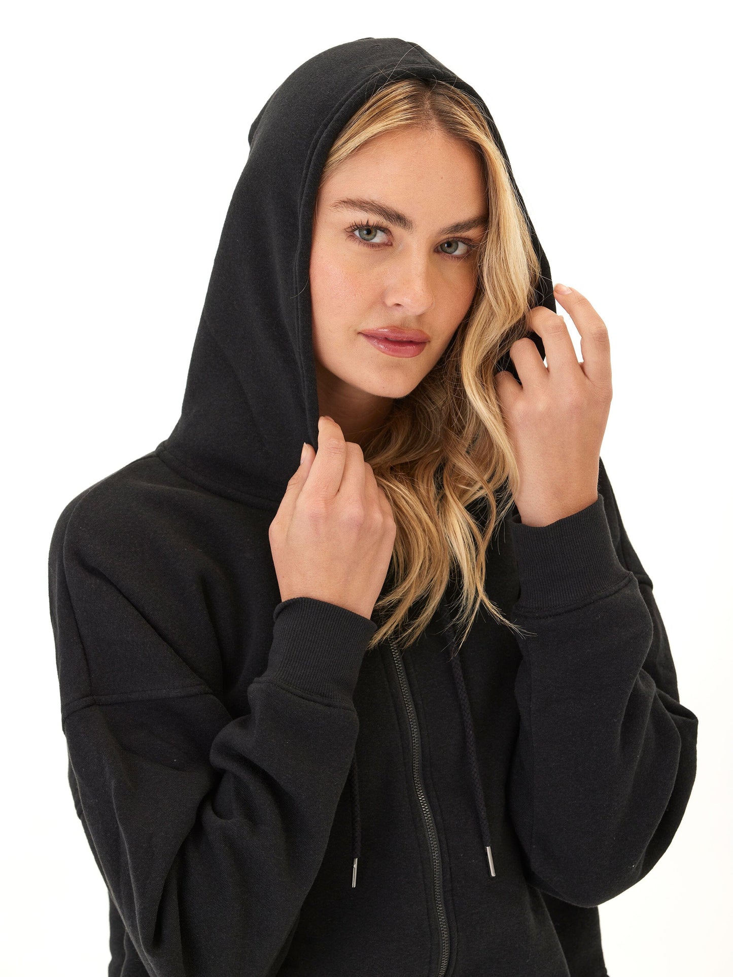 Venetia Triblend Fleece Crop Zip Hoodie