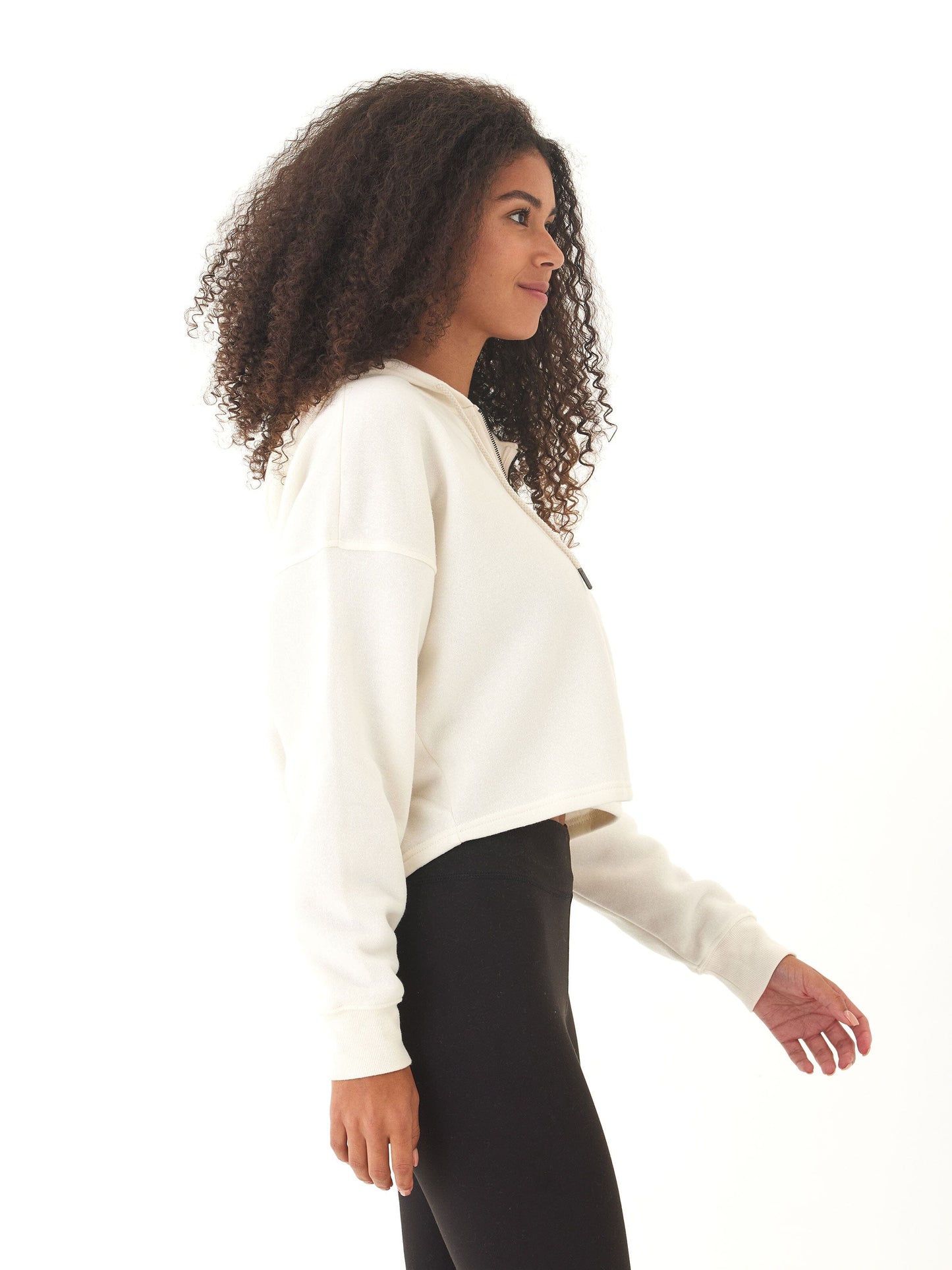 Venetia Triblend Fleece Crop Zip Hoodie