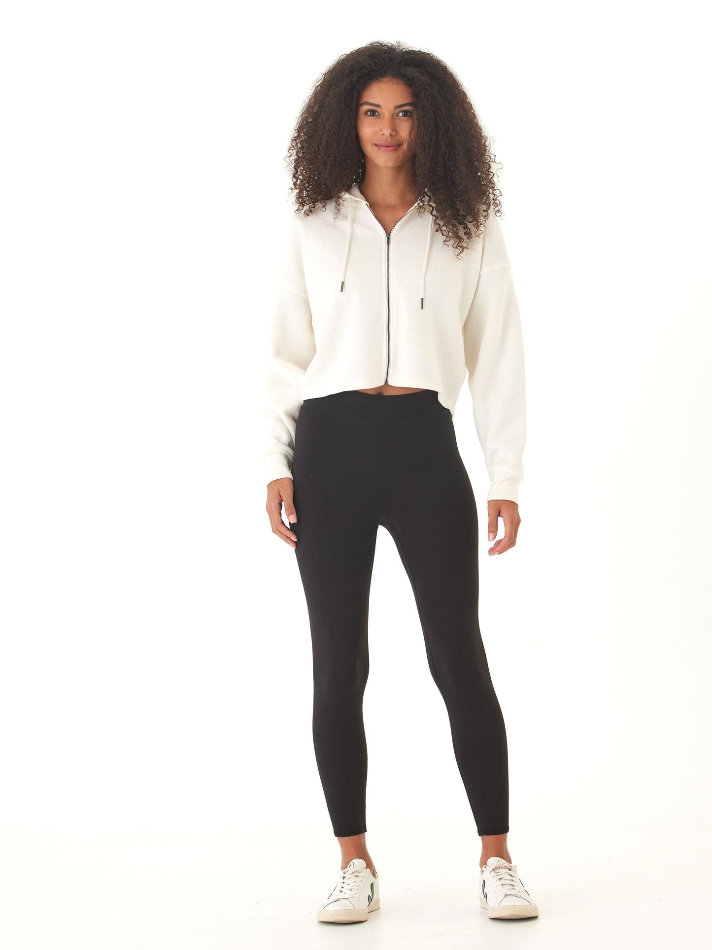 Venetia Triblend Fleece Crop Zip Hoodie