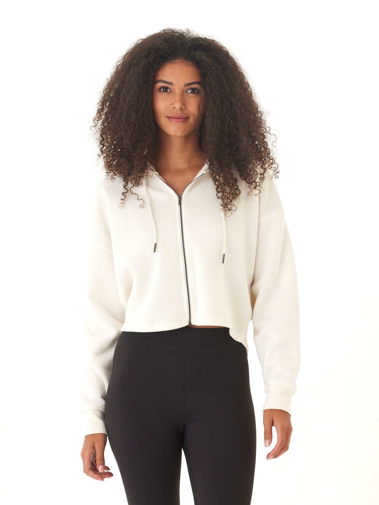 Venetia Triblend Fleece Crop Zip Hoodie