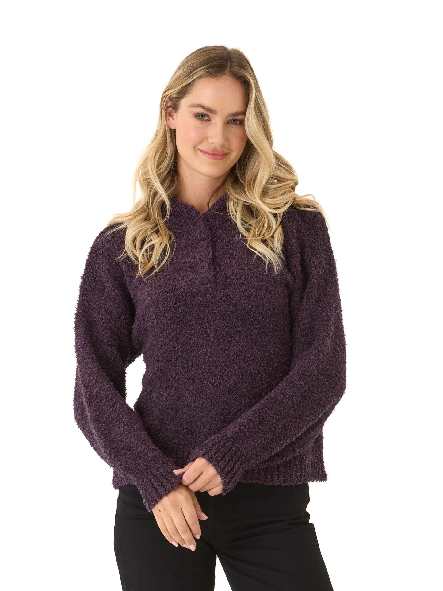 Tanisha Boucle Henley Hoodie
