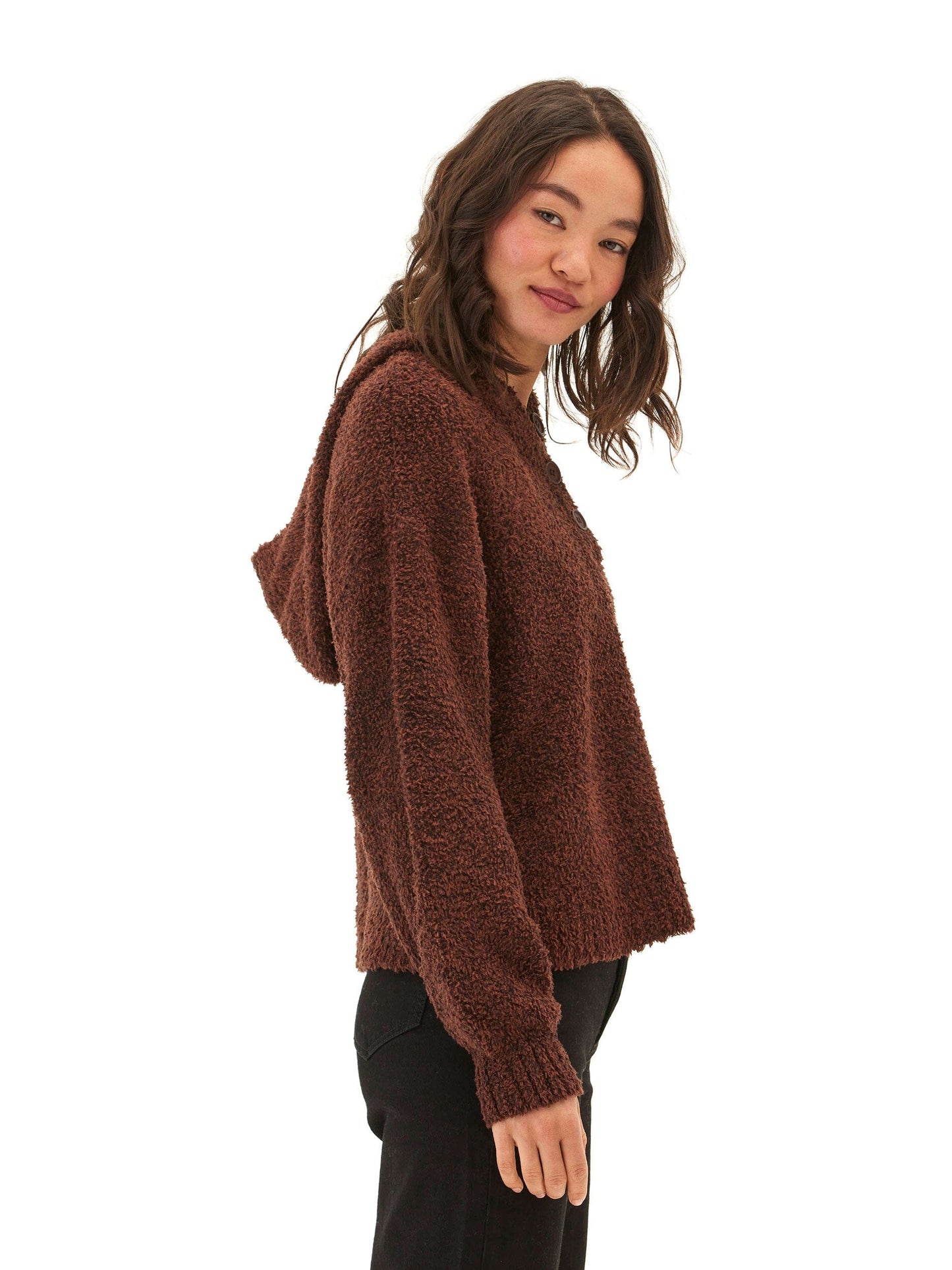 Tanisha Boucle Henley Hoodie
