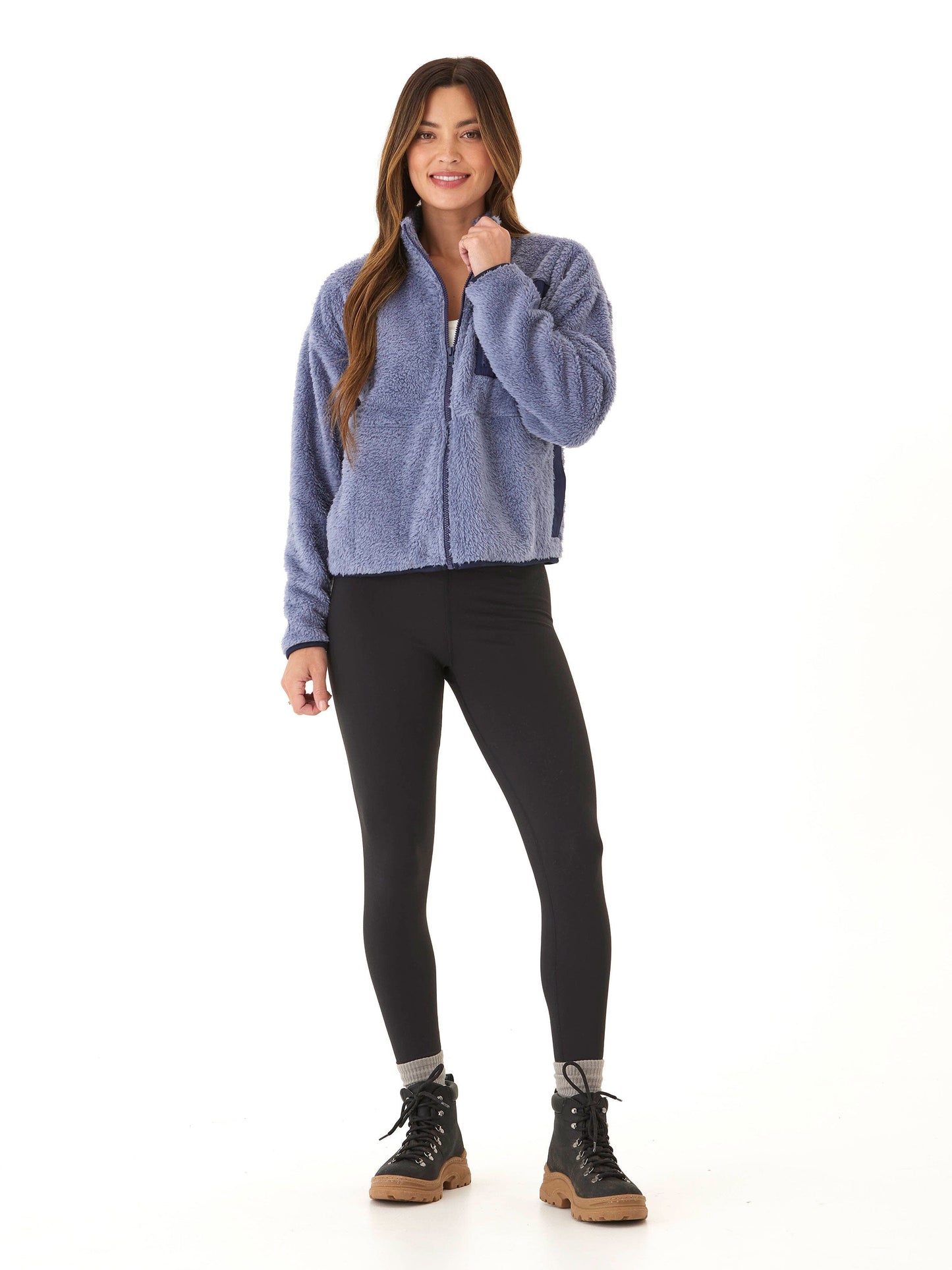 Millee Sherpa Full-Zip Contrast Jacket