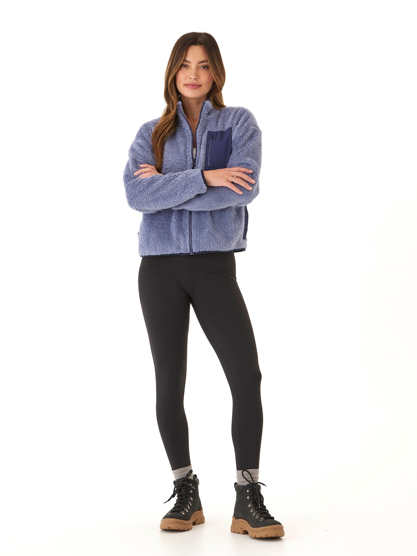 Millee Sherpa Full-Zip Contrast Jacket