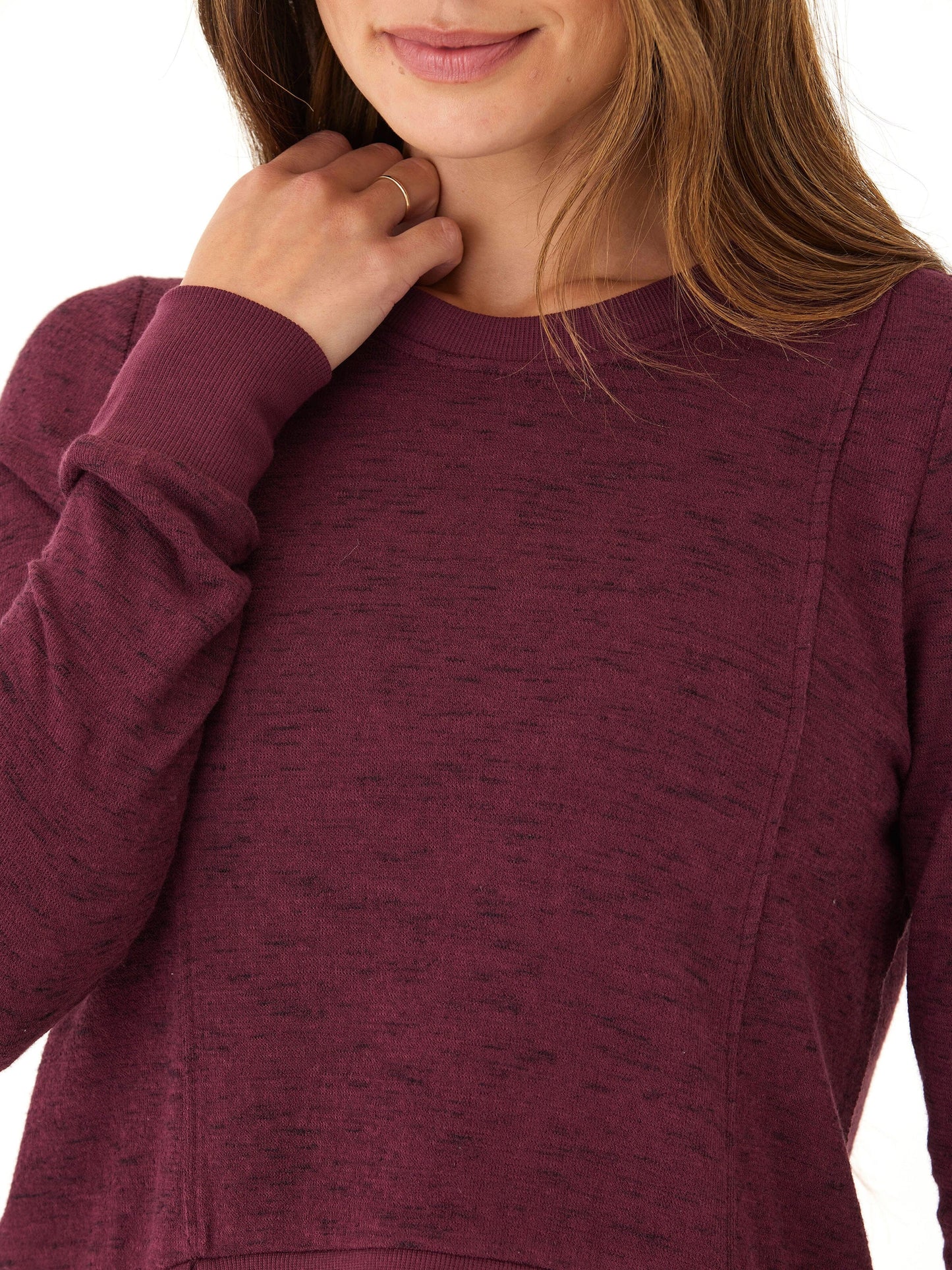 Marie Rhythm Slub Step-Hem Pullover