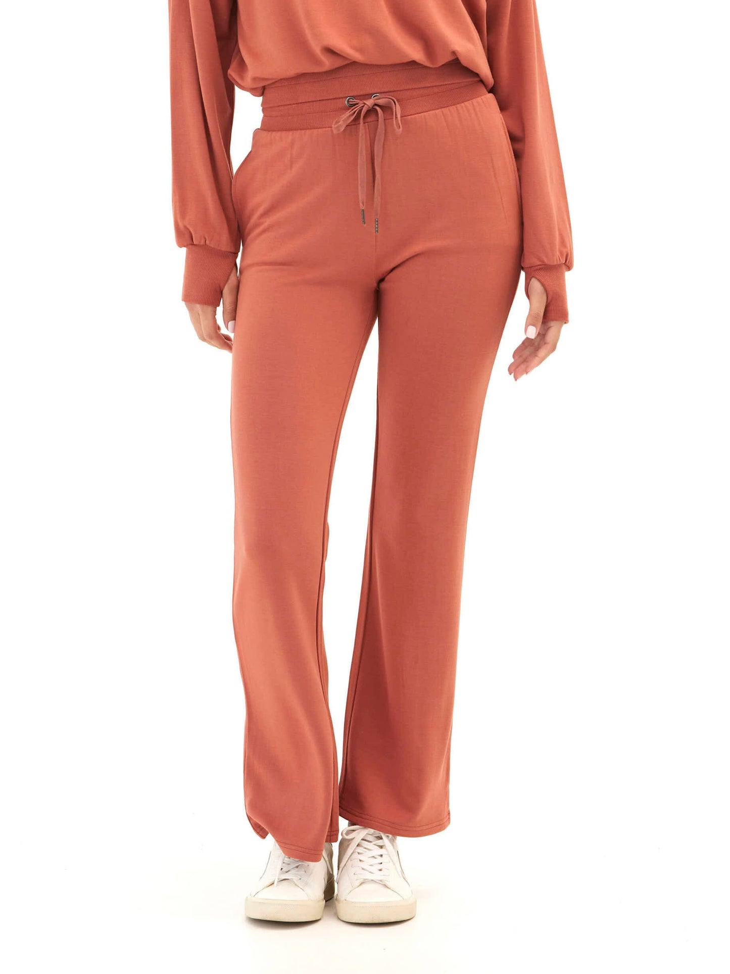 Nicolle Feather Fleece Flare Hem Pant