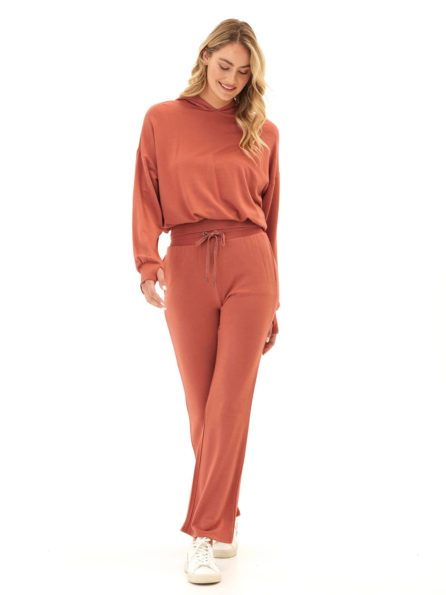 Nicolle Feather Fleece Flare Hem Pant