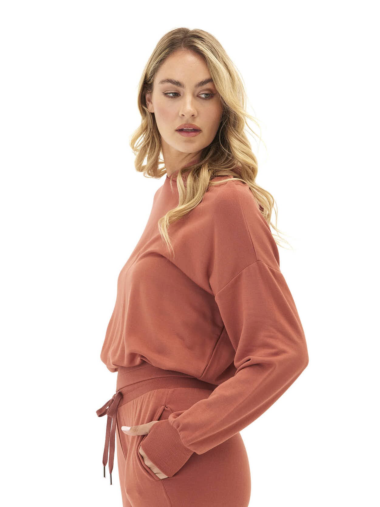 Wenda Feather Fleece Pullover Hoodie