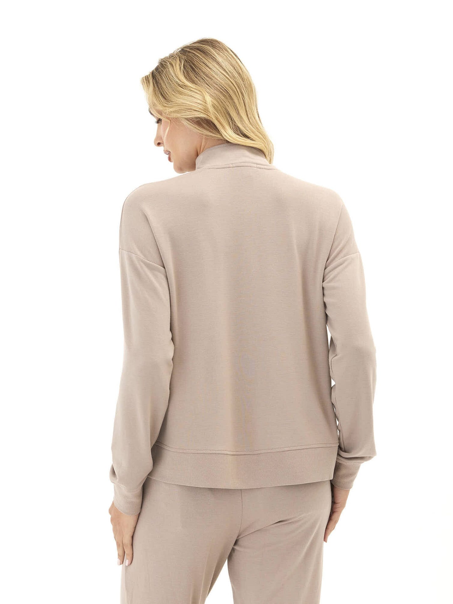 Whitnie Modal Terry 1/2-Zip Mock Neck Pullover