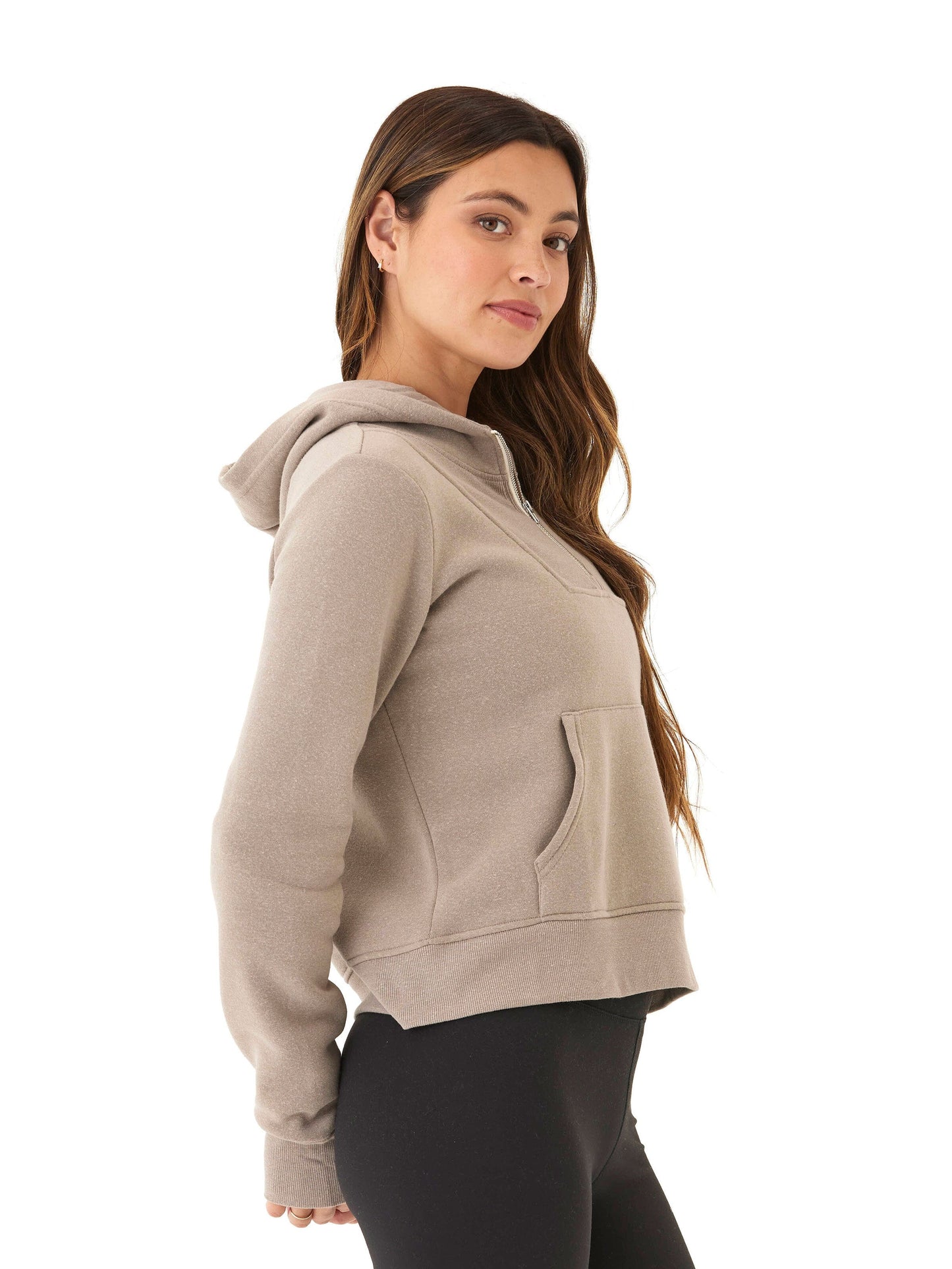Tyra Triblend Fleece 1/4-Zip Hoodie