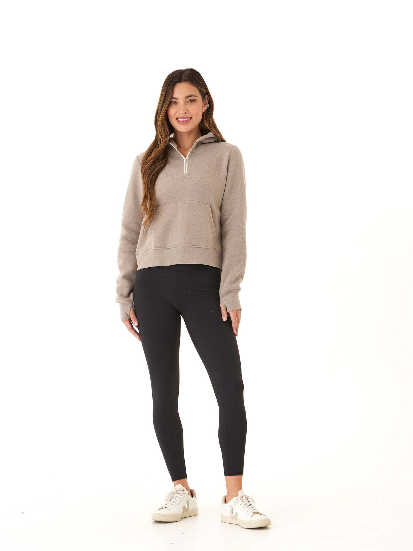 Tyra Triblend Fleece 1/4-Zip Hoodie