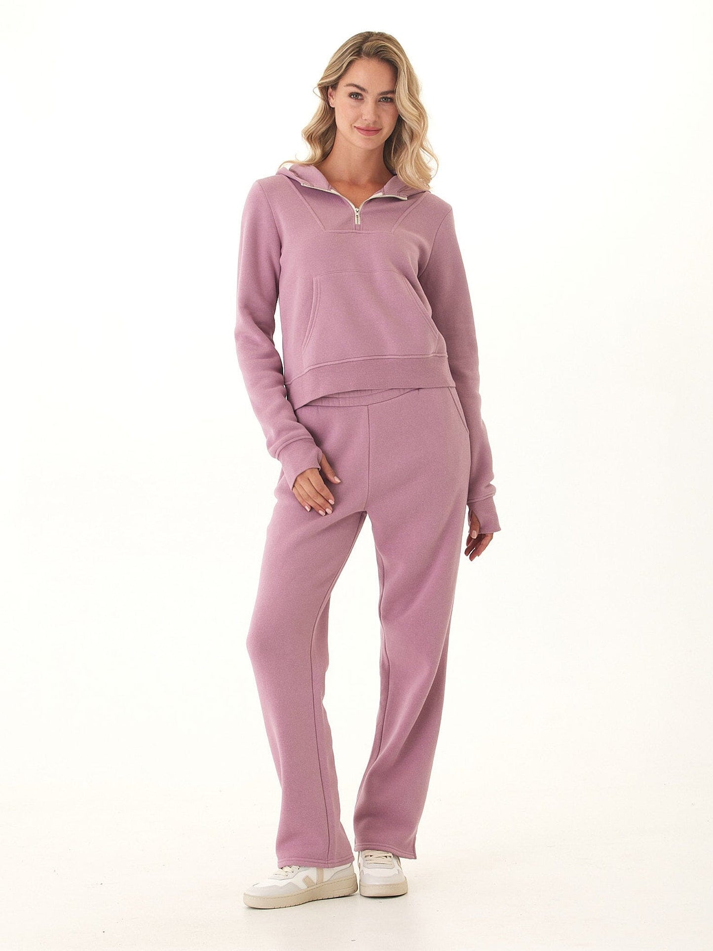 Tyra Triblend Fleece Quarter Zip Hoodie