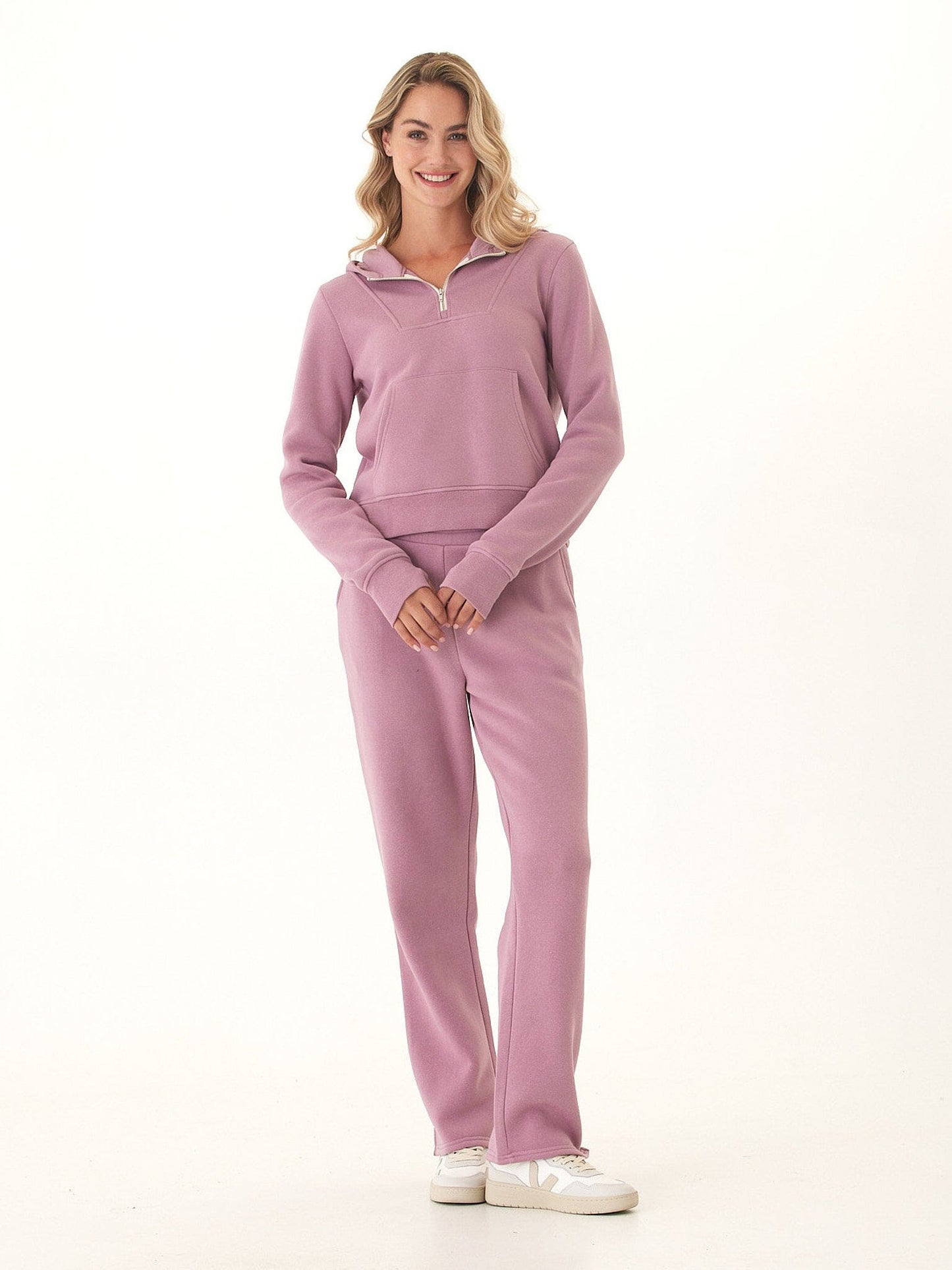 Tyra Triblend Fleece Quarter Zip Hoodie