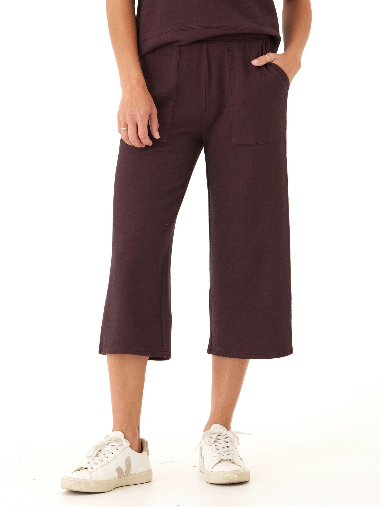 Beatrice Dream Fleece Wide Leg Capri Pant