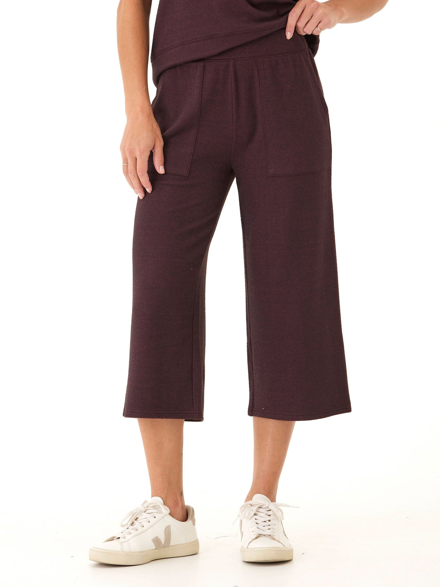 Beatrice Dream Fleece Wide Leg Capri Pant