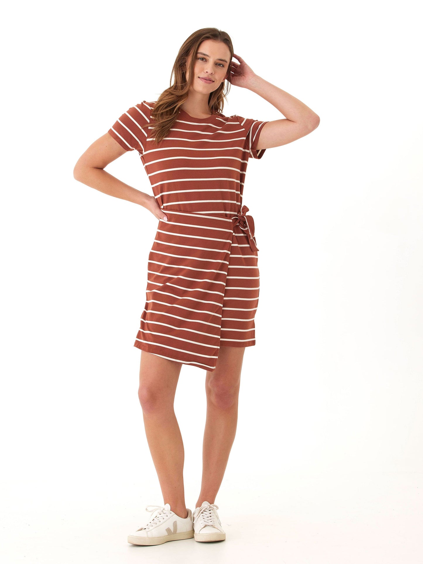 Valerie Caribbean Stripe Eco Jersey Knotted Dress