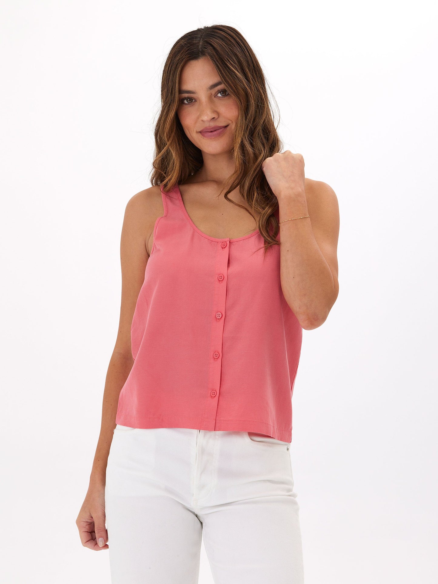 Vanda Breezy Linen Button Up Tank